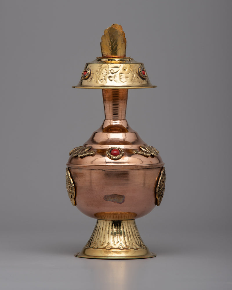 Sacred Bhumpa Brass Vase | Elegant Buddhist Altar Decor