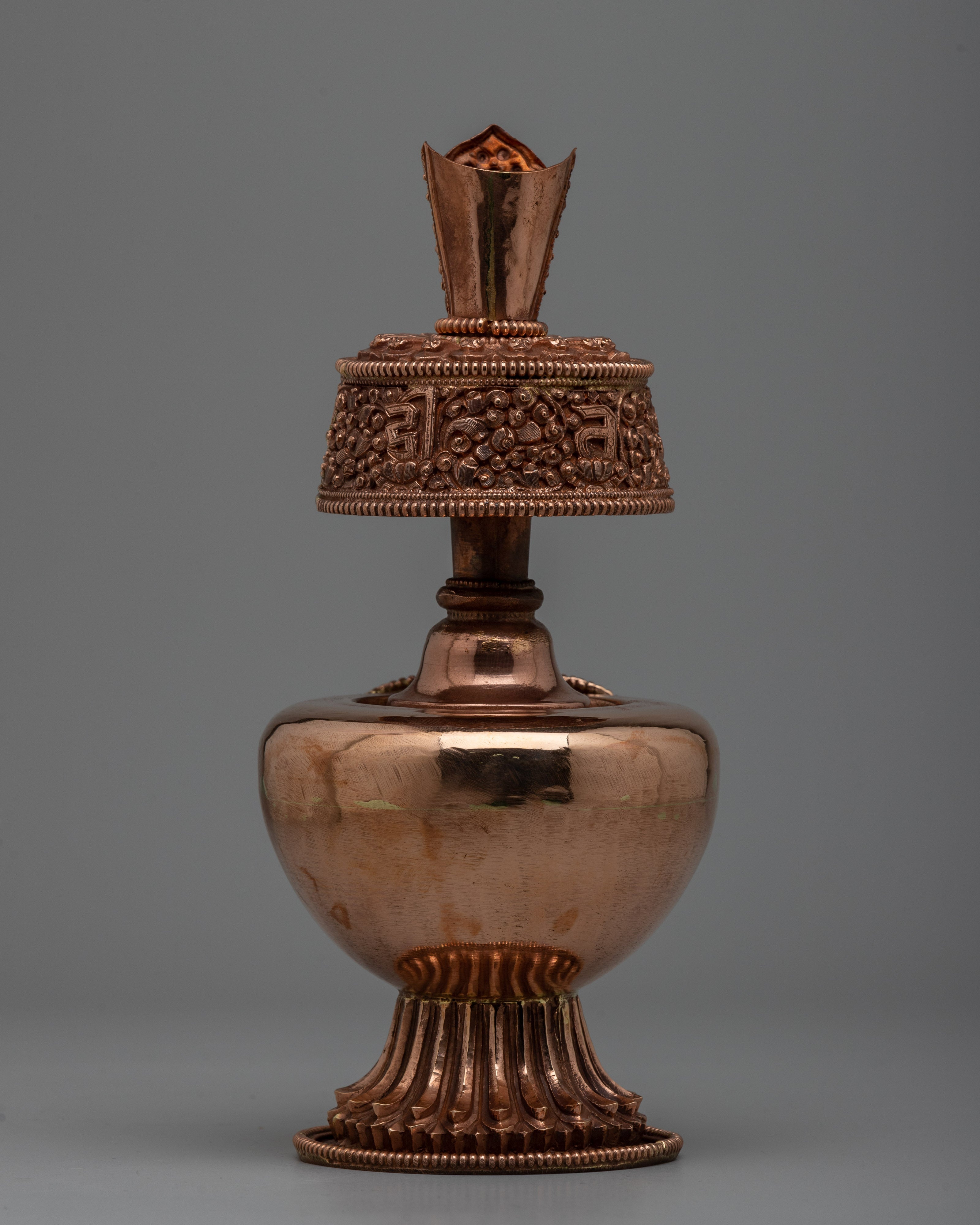 Tibetan Copper Bhumpa Vase | Authentic Buddhist Ceremony Decor