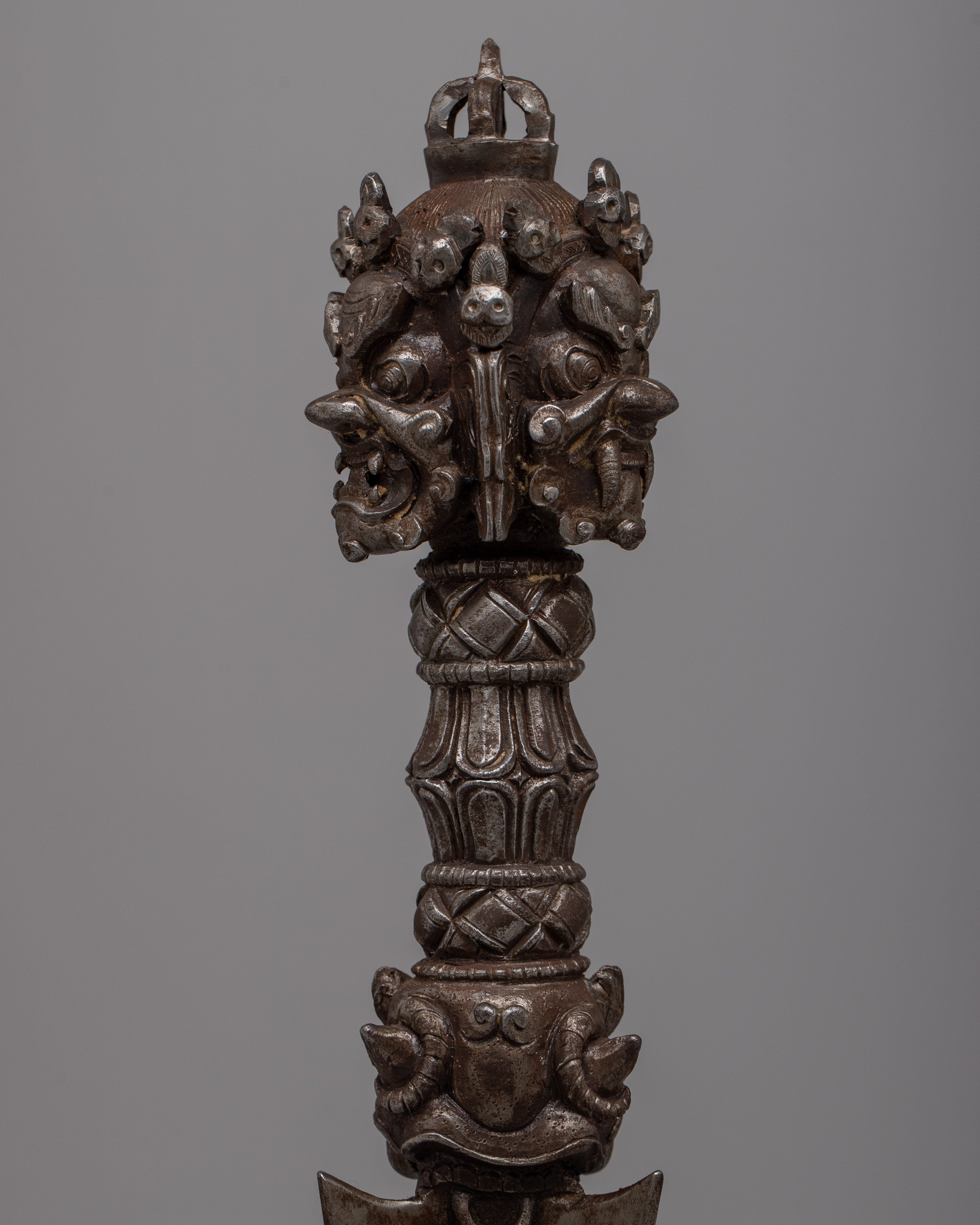 Iron Phurba Dagger with Stand | Tibetan Buddhist Tantric Practice