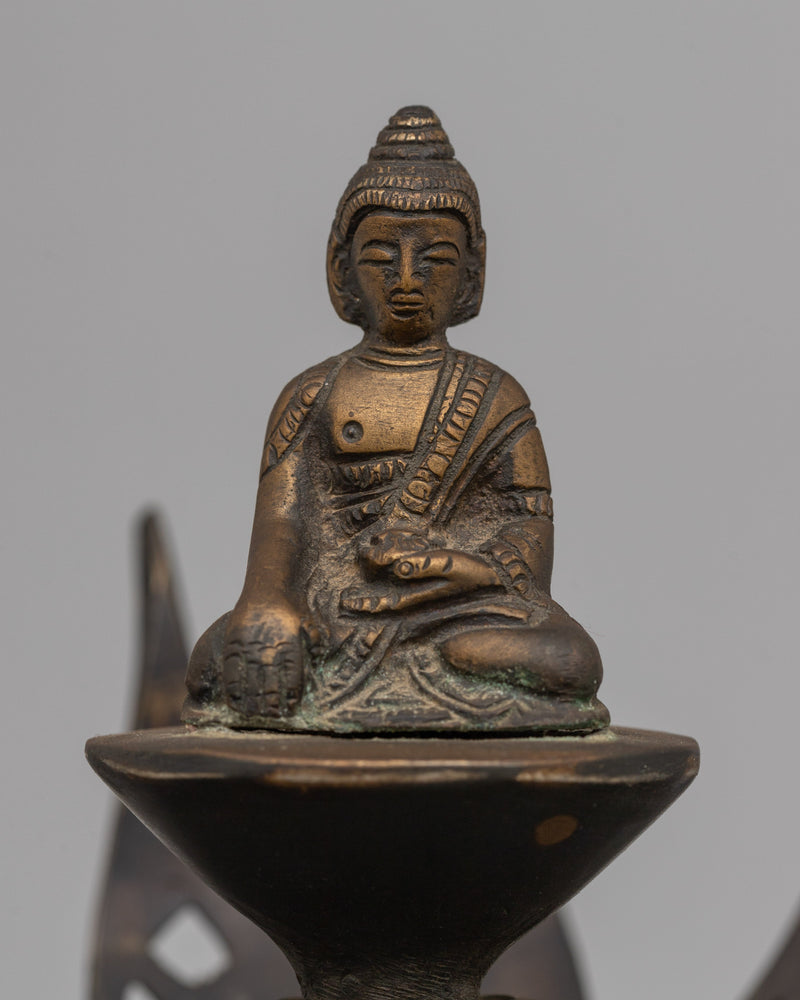 Buddha Brass Deity Lotus Mandala |  Spiritual Deity Art for Inner Calm