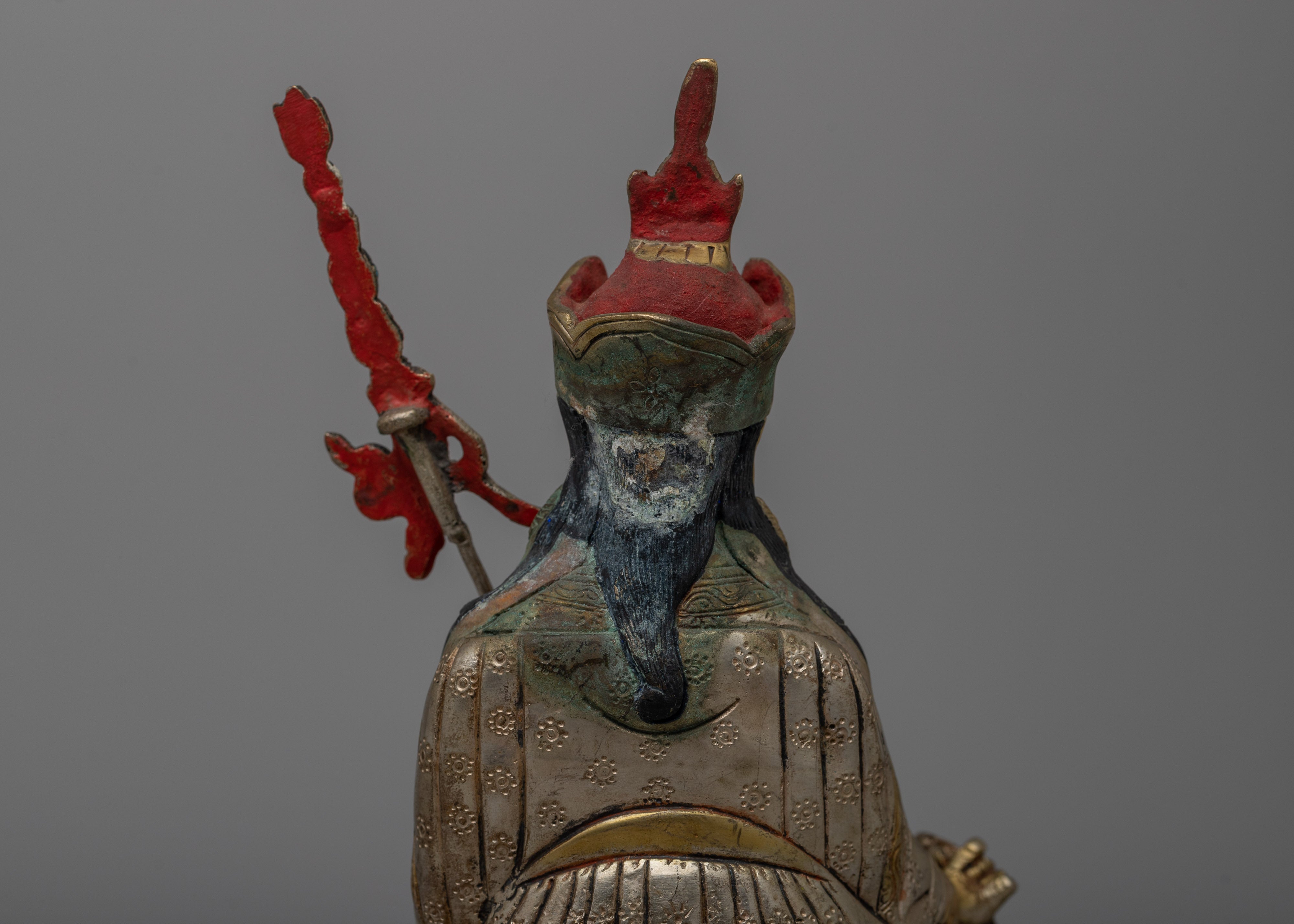 Brass Guru Rinpoche Statue | Luxuriously Enhanced with 24k Gold Gilding