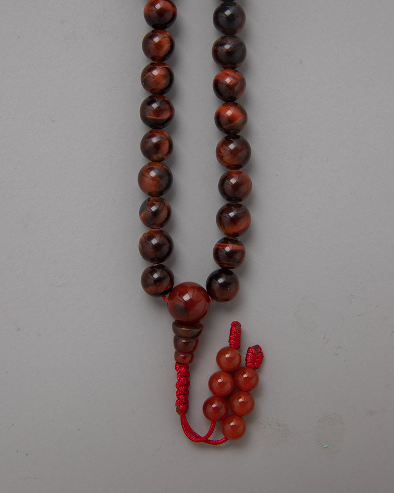 Red Tiger Eye Beads Mala | Beads for Yoga Practice and Mindfulness