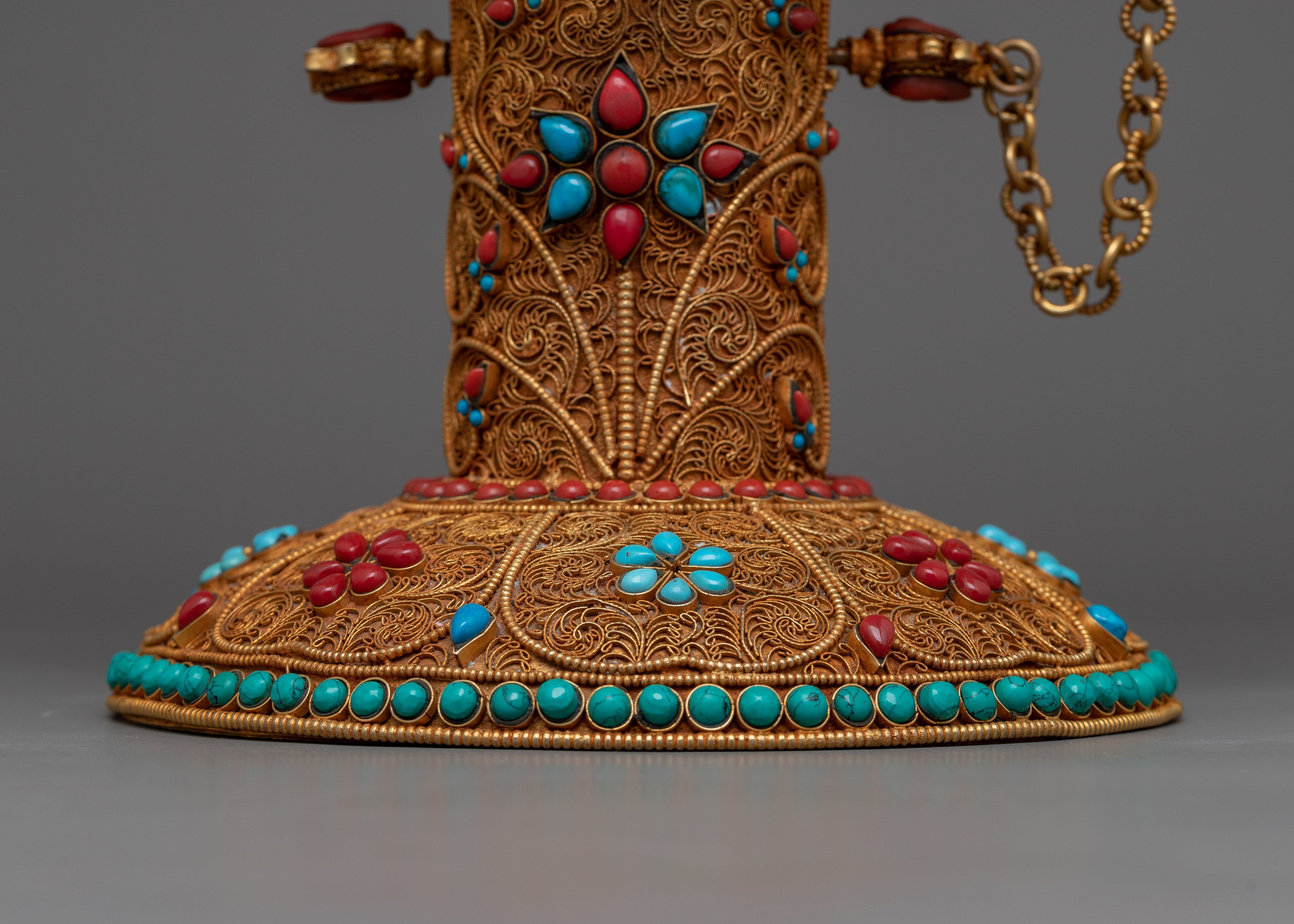 Deity Copper Chakrasamvara Lotus Mandala Flower | Spiritual Home Decor for Meditation Space