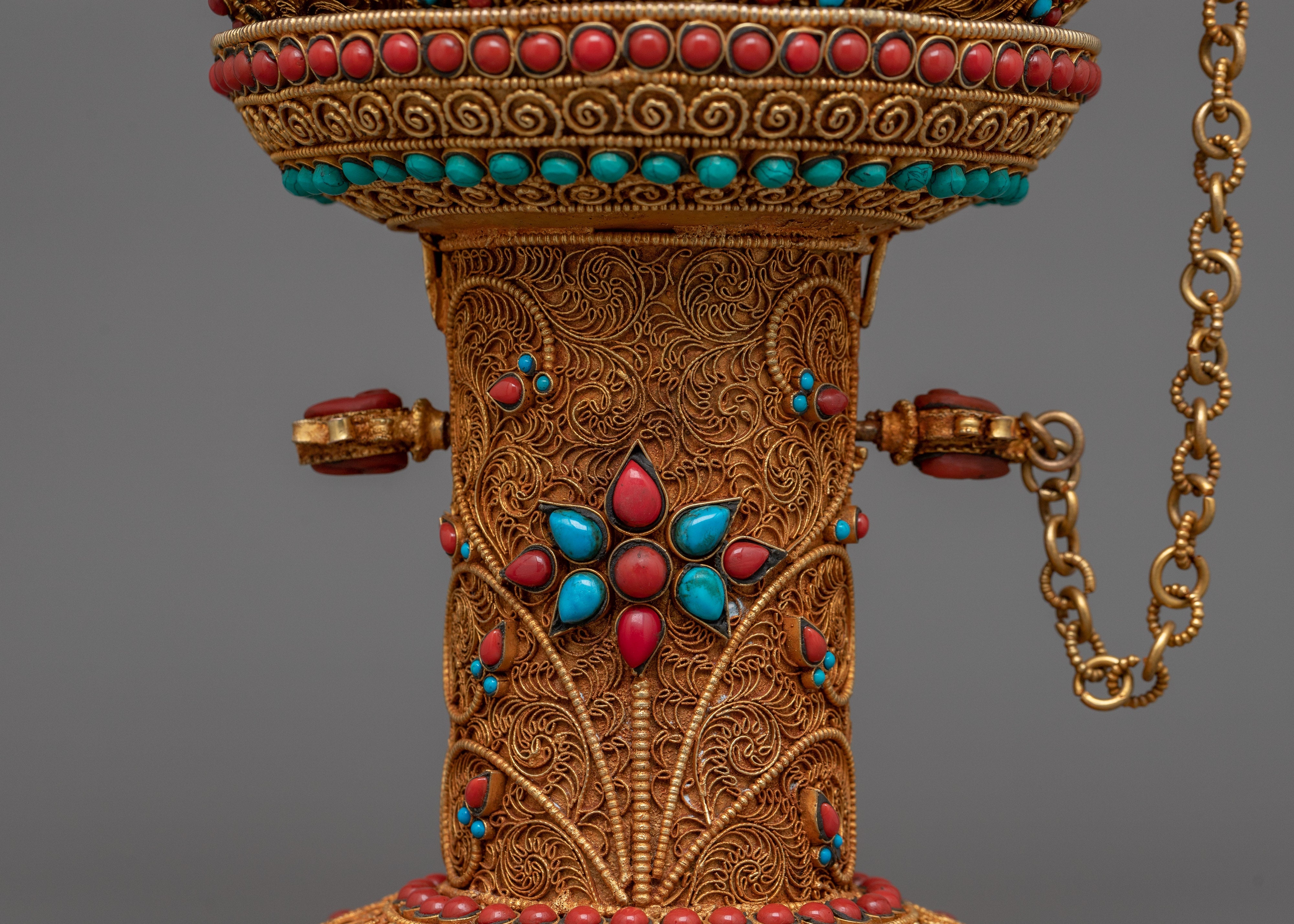 Deity Copper Chakrasamvara Lotus Mandala Flower | Spiritual Home Decor for Meditation Space