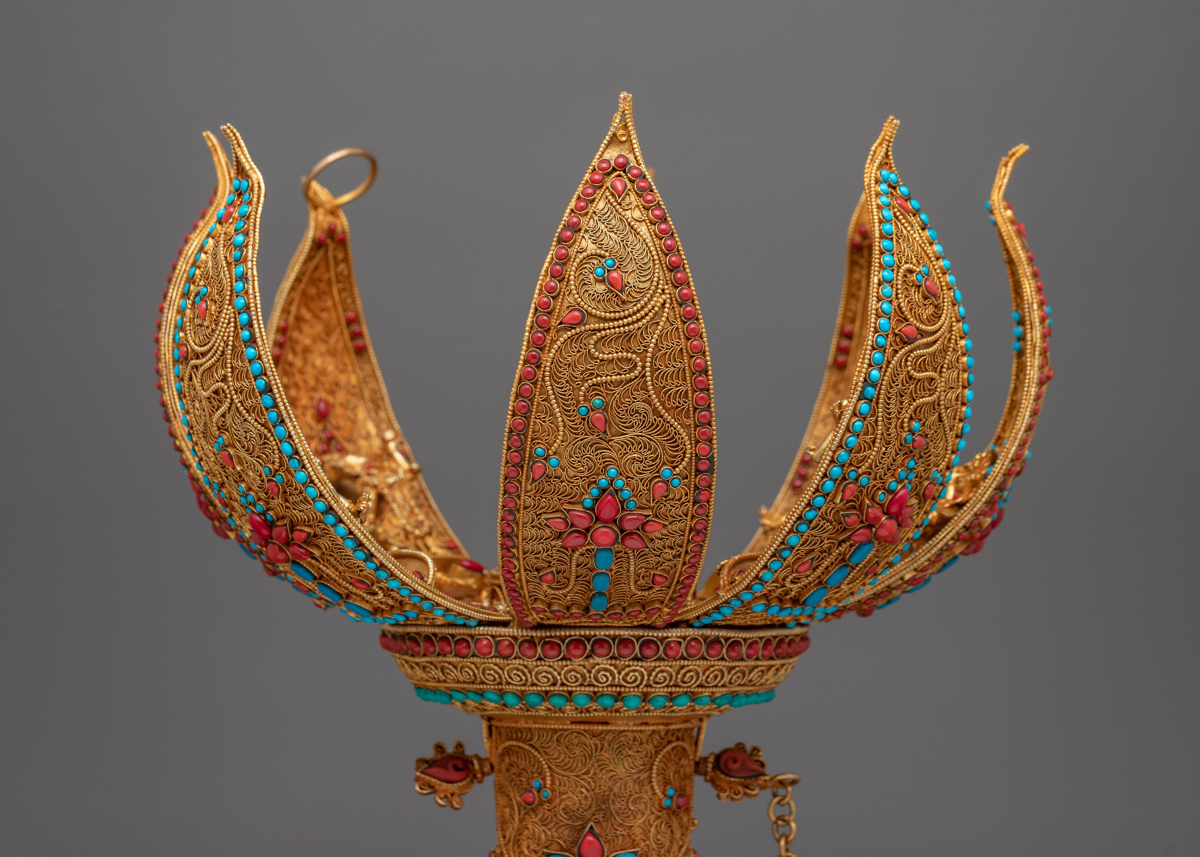 Deity Copper Chakrasamvara Lotus Mandala Flower | Spiritual Home Decor for Meditation Space