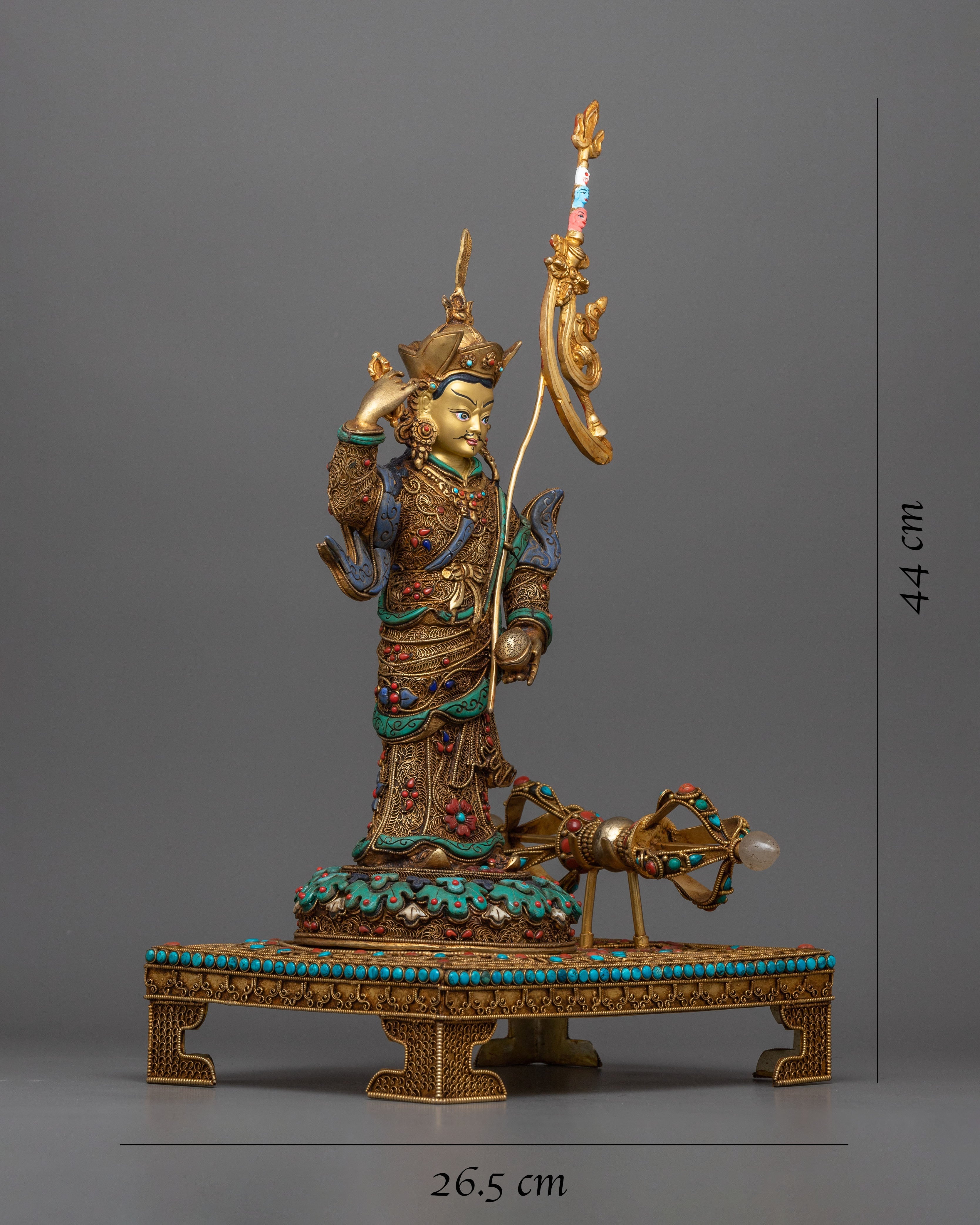Guru Rinpoche Statue & Vajra | A Fusion of Tradition and Spiritual Essence