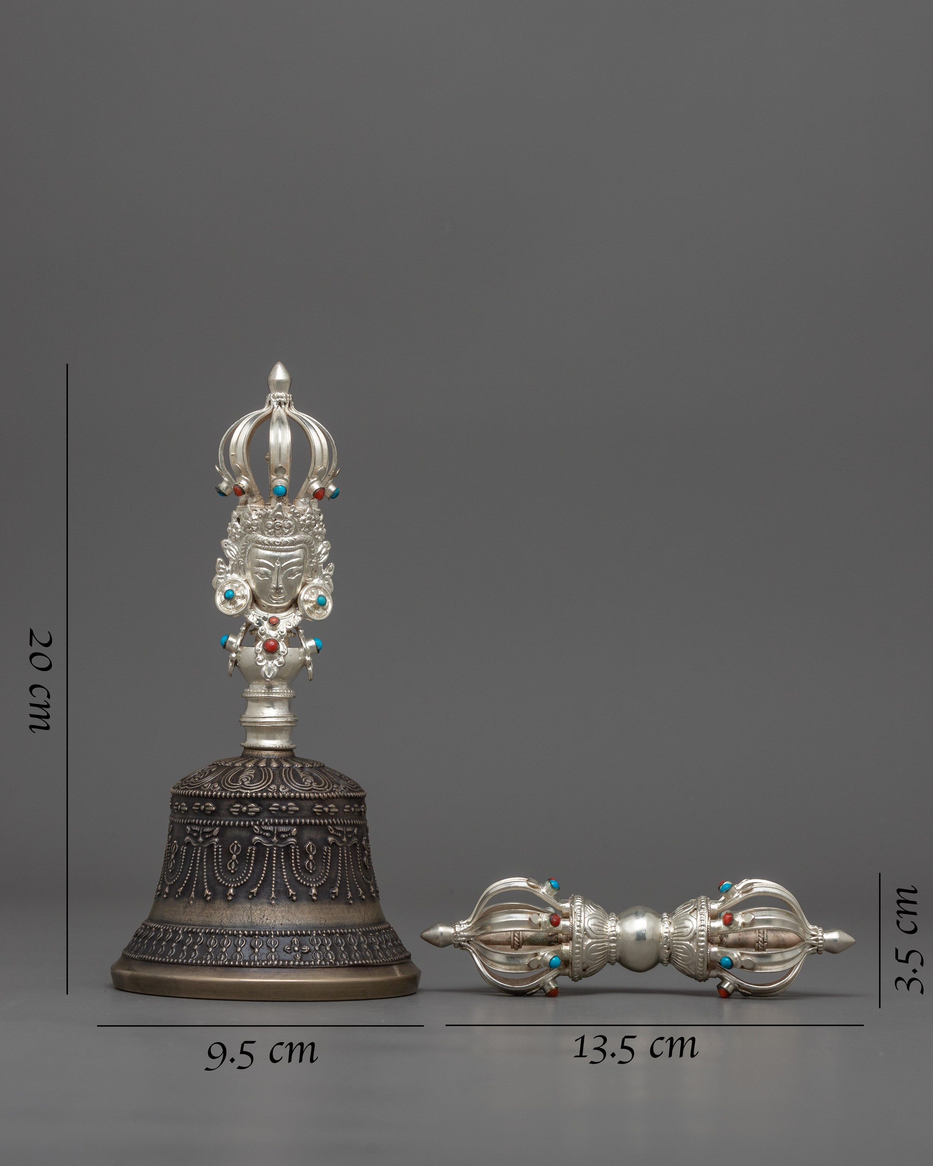 Sacred Copper Vajra and Bell Set | Traditional Tibetan Ritual Instrument
