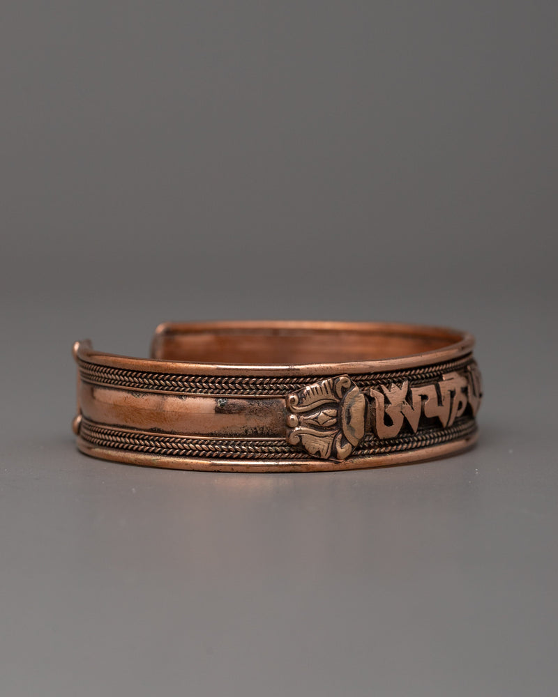 Tibetan Copper Bracelet Cuff | Durable Accessory for Everyday Wear