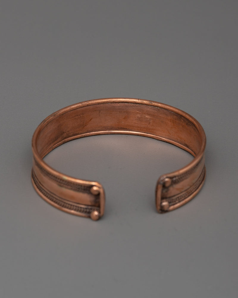 Tibetan Copper Bracelet Cuff | Durable Accessory for Everyday Wear