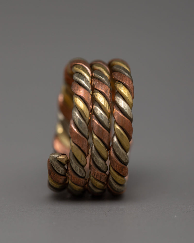 Finger Ring | Unique Artisan Three Metal Design