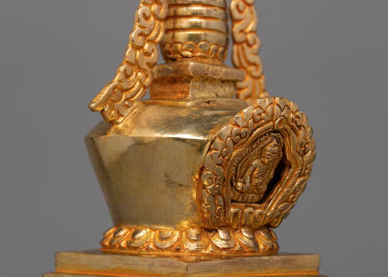 Gold-Adorned Buddha Stupa | Enhance Your Meditation