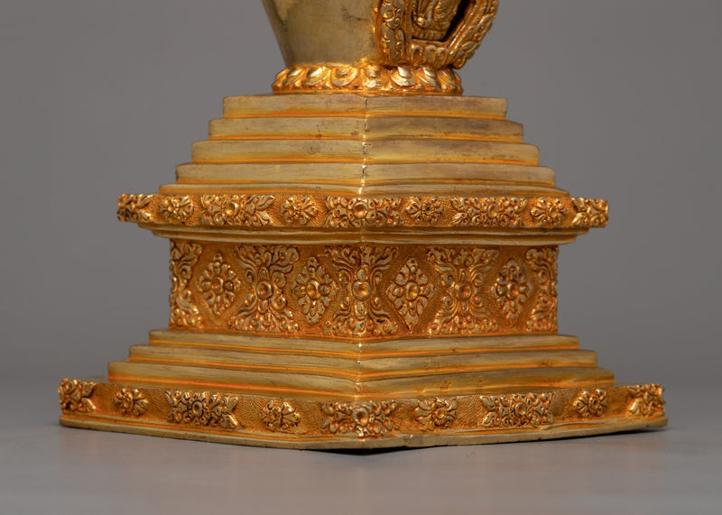 Gold-Adorned Buddha Stupa | Enhance Your Meditation