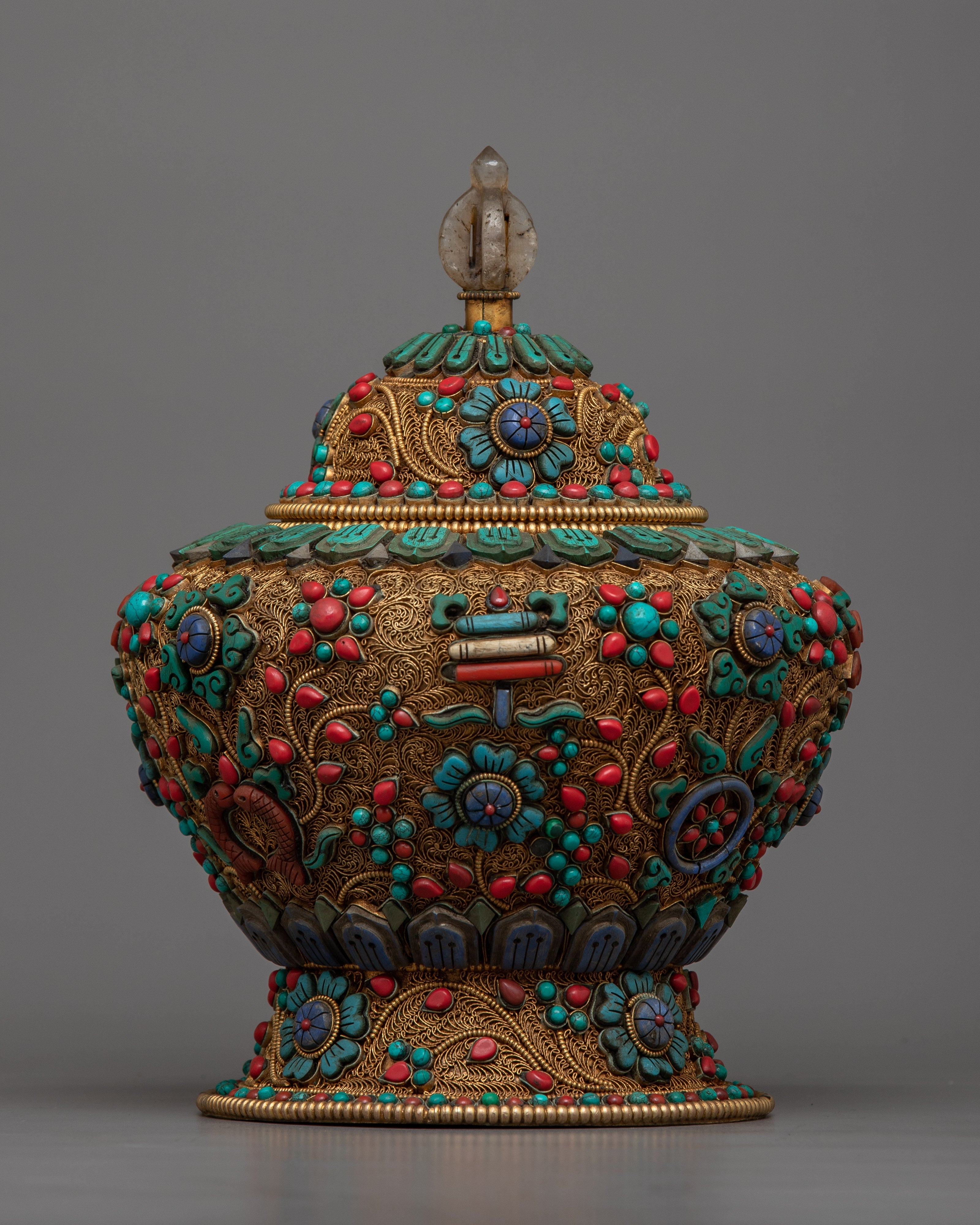 24k Gold Plated Buddhist Rice Pot | For Sacred Offerings and Ceremonies