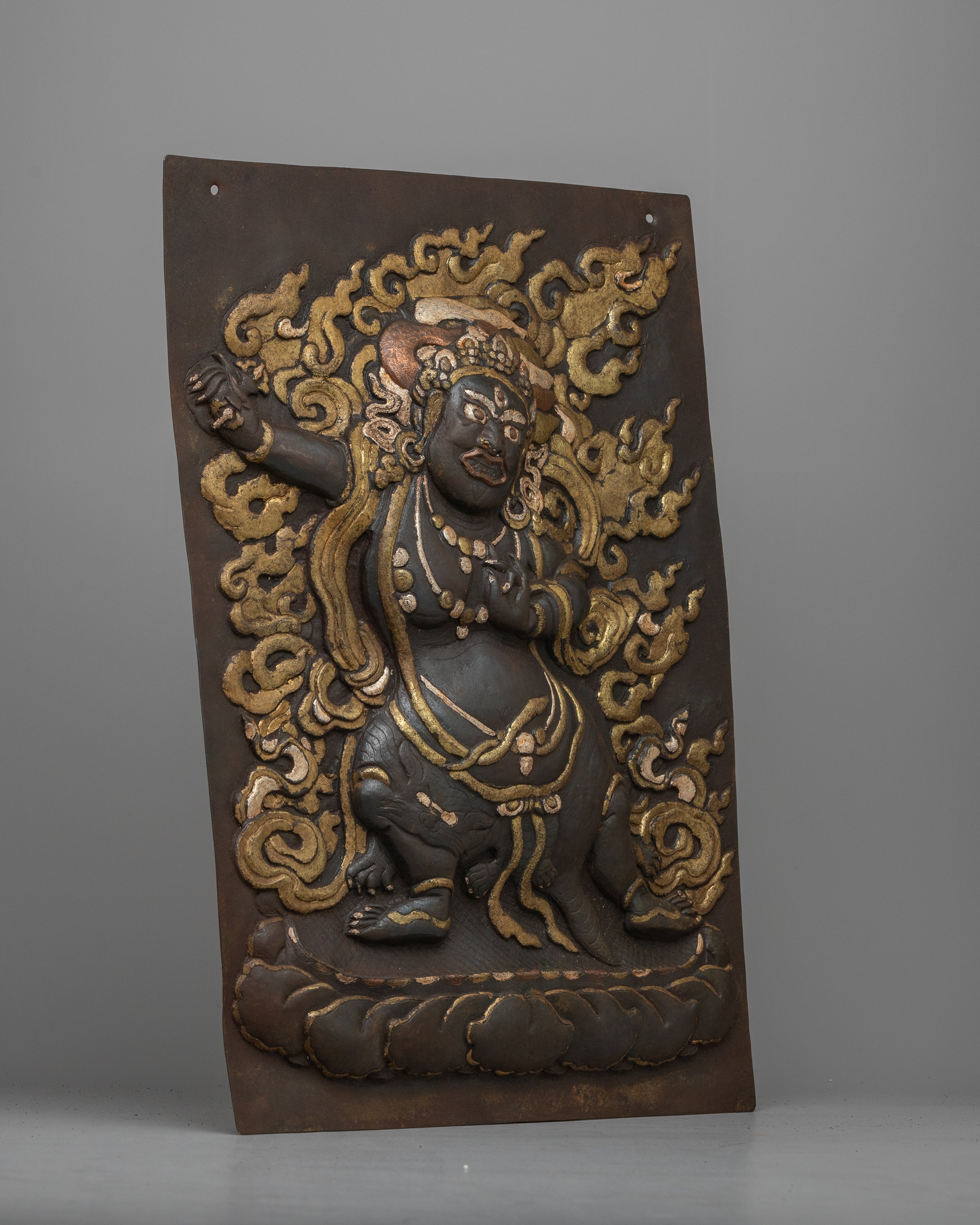 Vajrapani Metal Wall Hanging Thanka | Powerful Buddhist Guardian