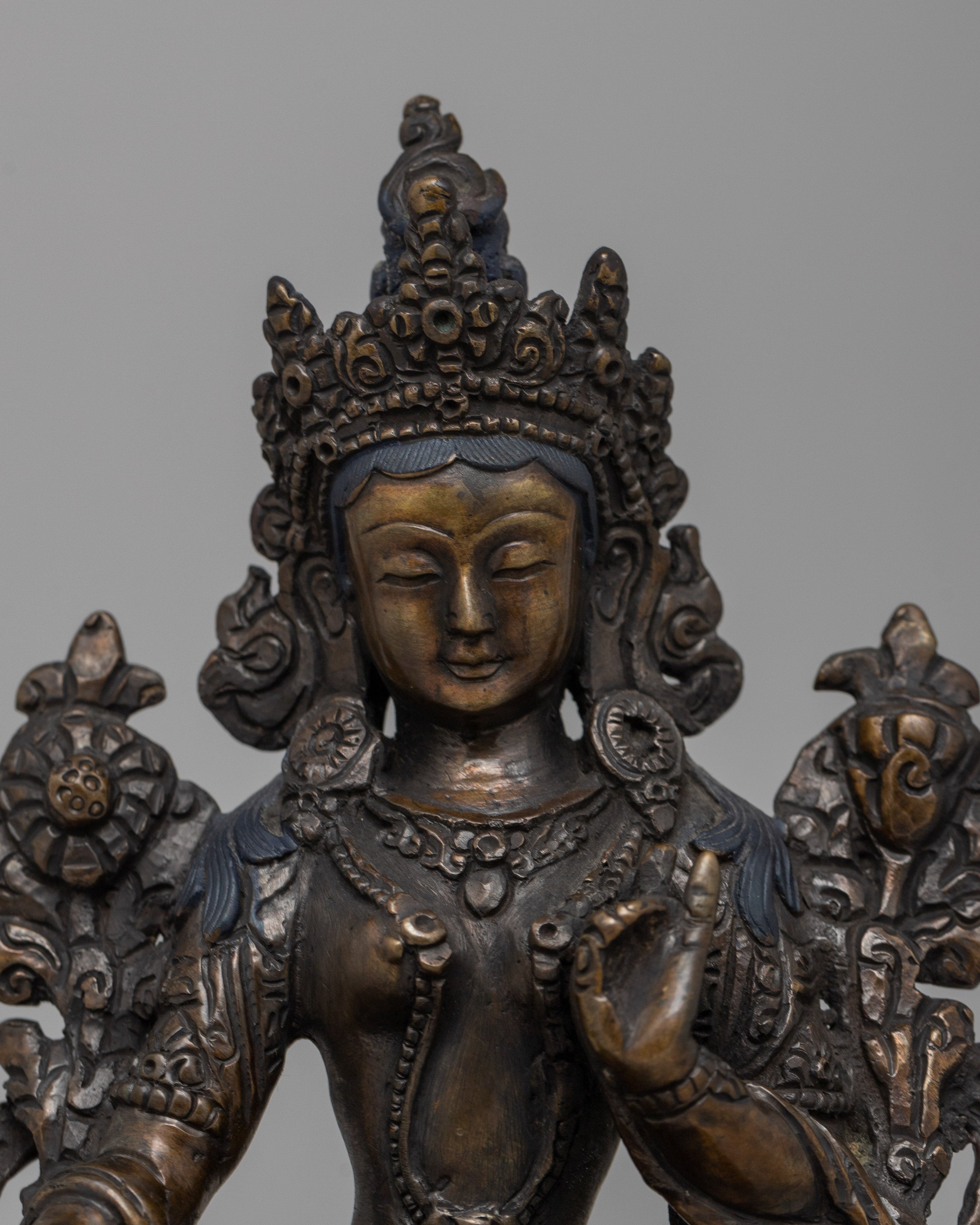 Green Tara Oxidized Statue | Exquisite Symbol of Compassion