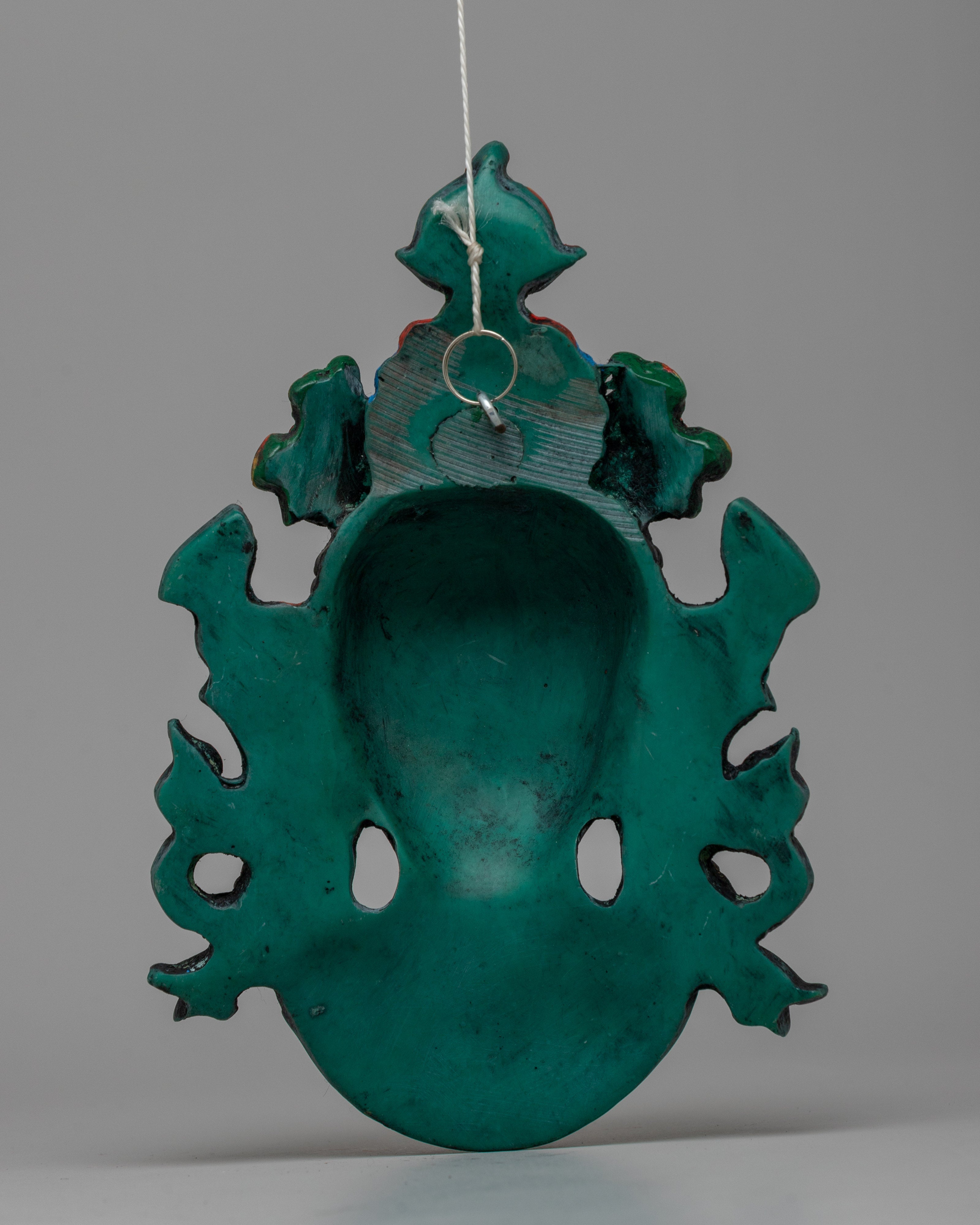 Green Tara Wall Hanging Face Mask | Traditional Tibetan Deity Art