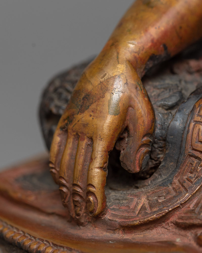 Oxidized Shakyamuni Buddha Statue | Spiritual Practice Enhancer with Cultural Artifact