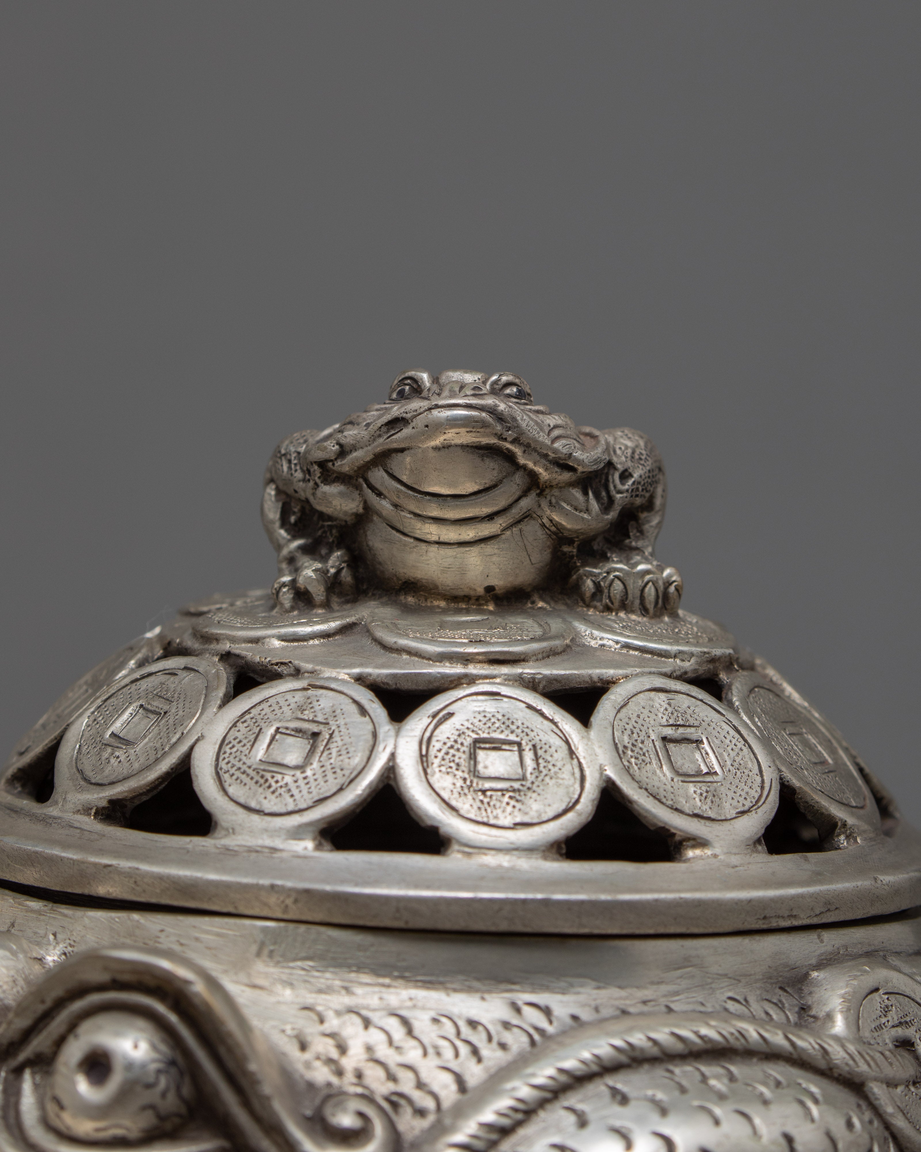 Frog Incense Burner | Silver Plated | Gifts for Buddhists