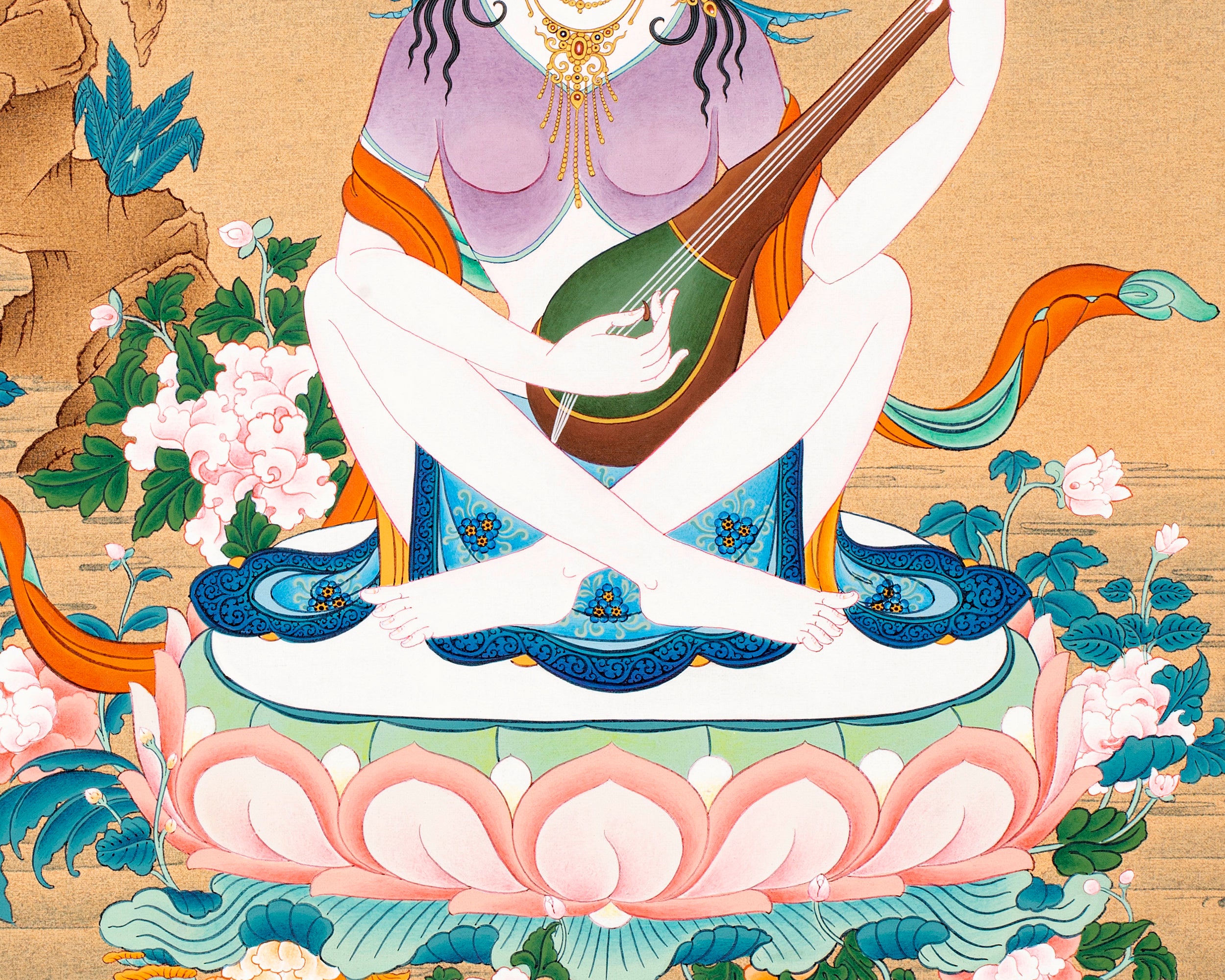 Yangchenma Thangka | Saraswati Thanka Painting | Tibetan Buddhist Art
