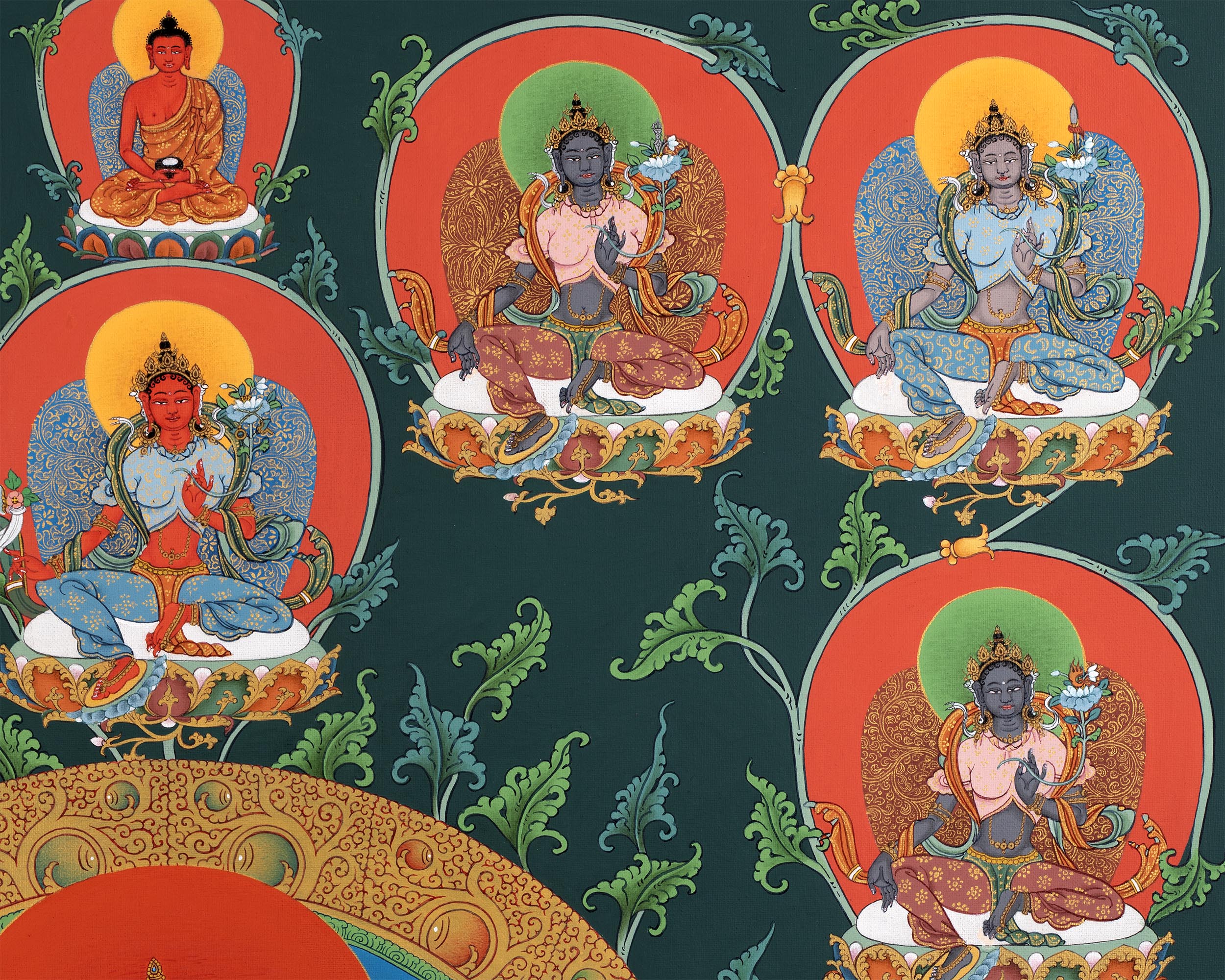 21 Tara Thangka Print | The Mother Bodhisattva Drolma | High Quality Canvas Print