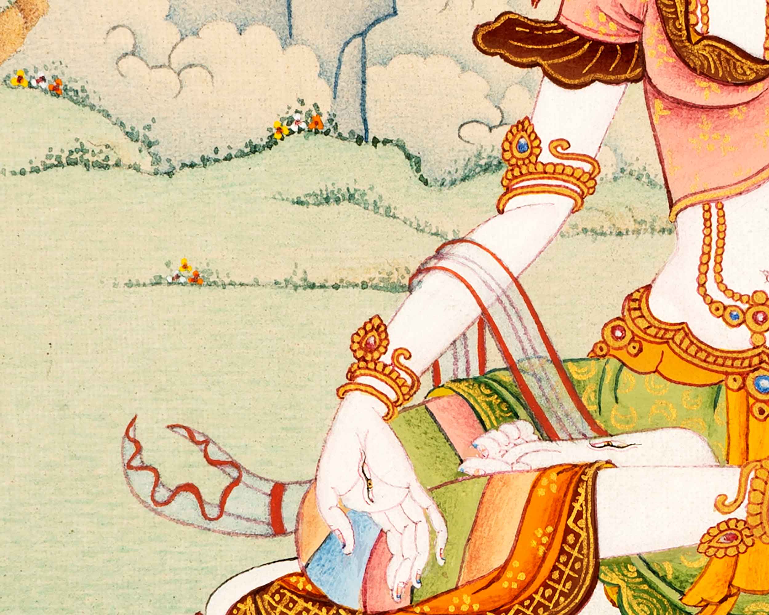 White Tara Tibetan Thangka | Female Buddha