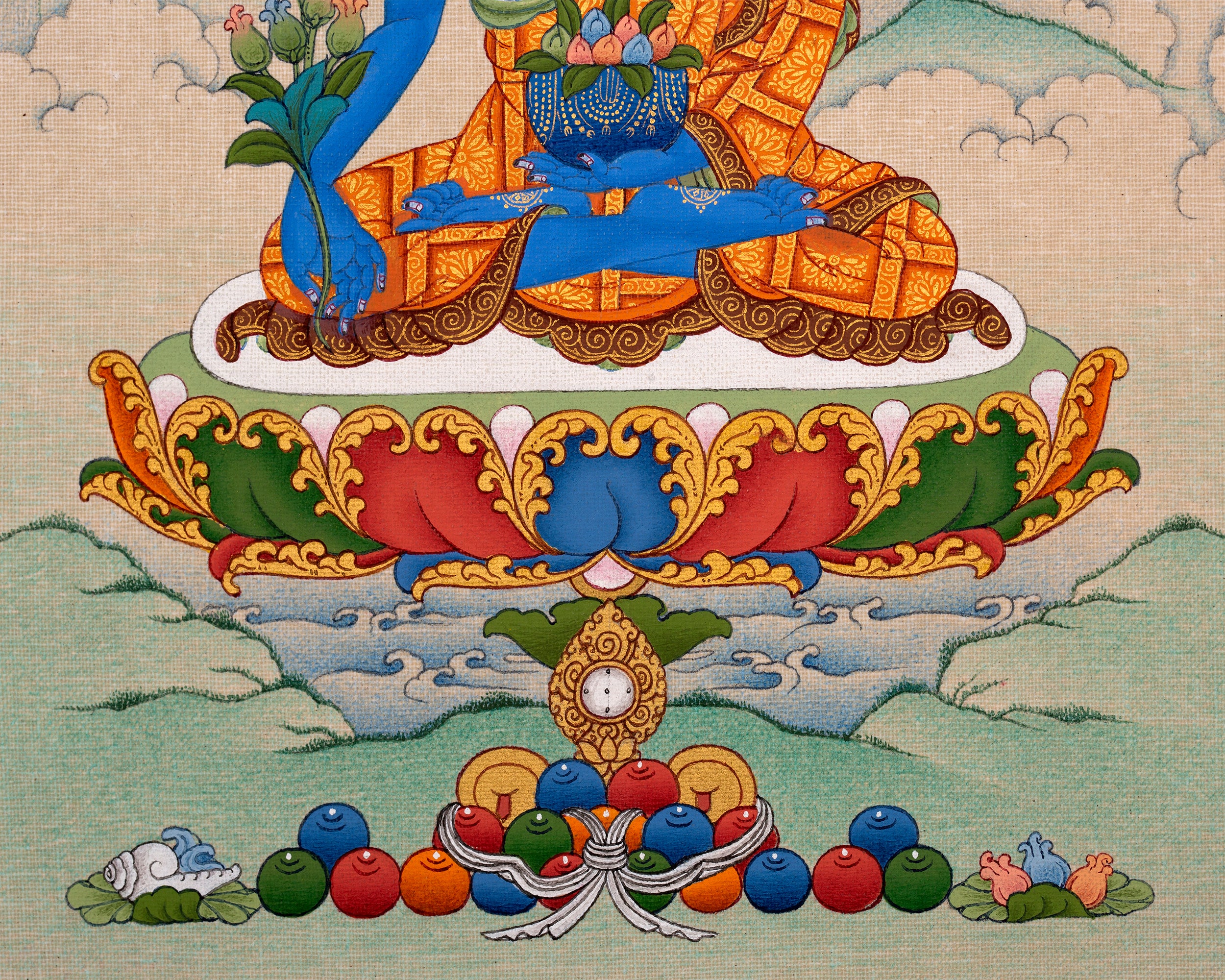 Medicine Buddha Thangka | Traditional Hand-painted Menla Thanka