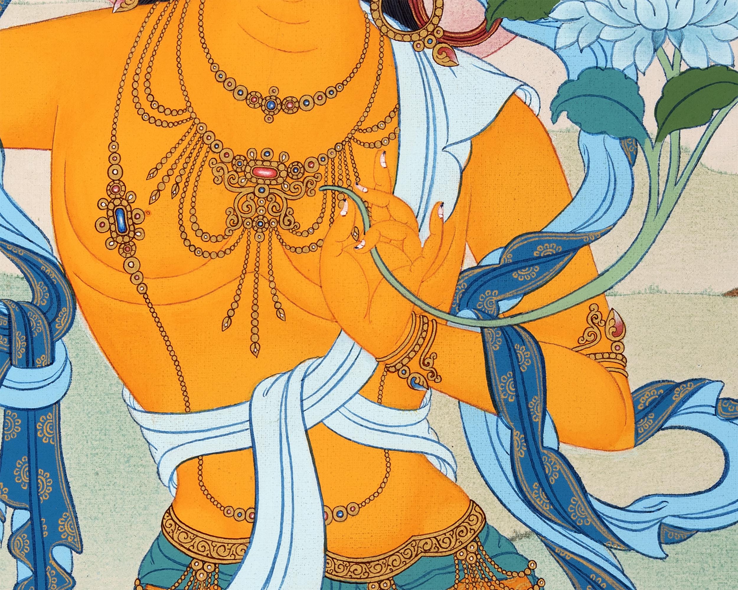 Manjushri Thangka Art | Traditional Karma Gadri Style