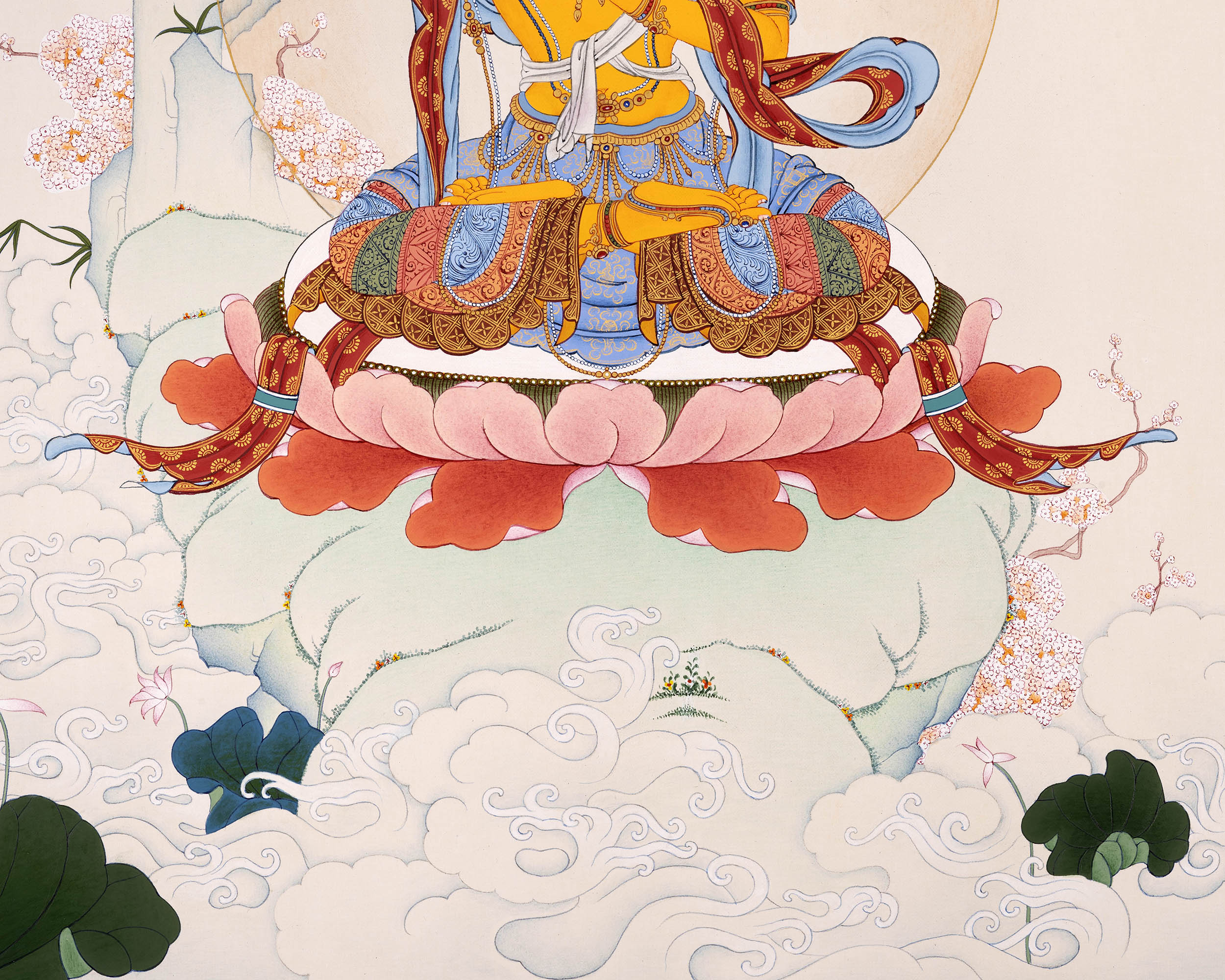 Wisdom Buddha Manjushri, Tibetan Thangka Art