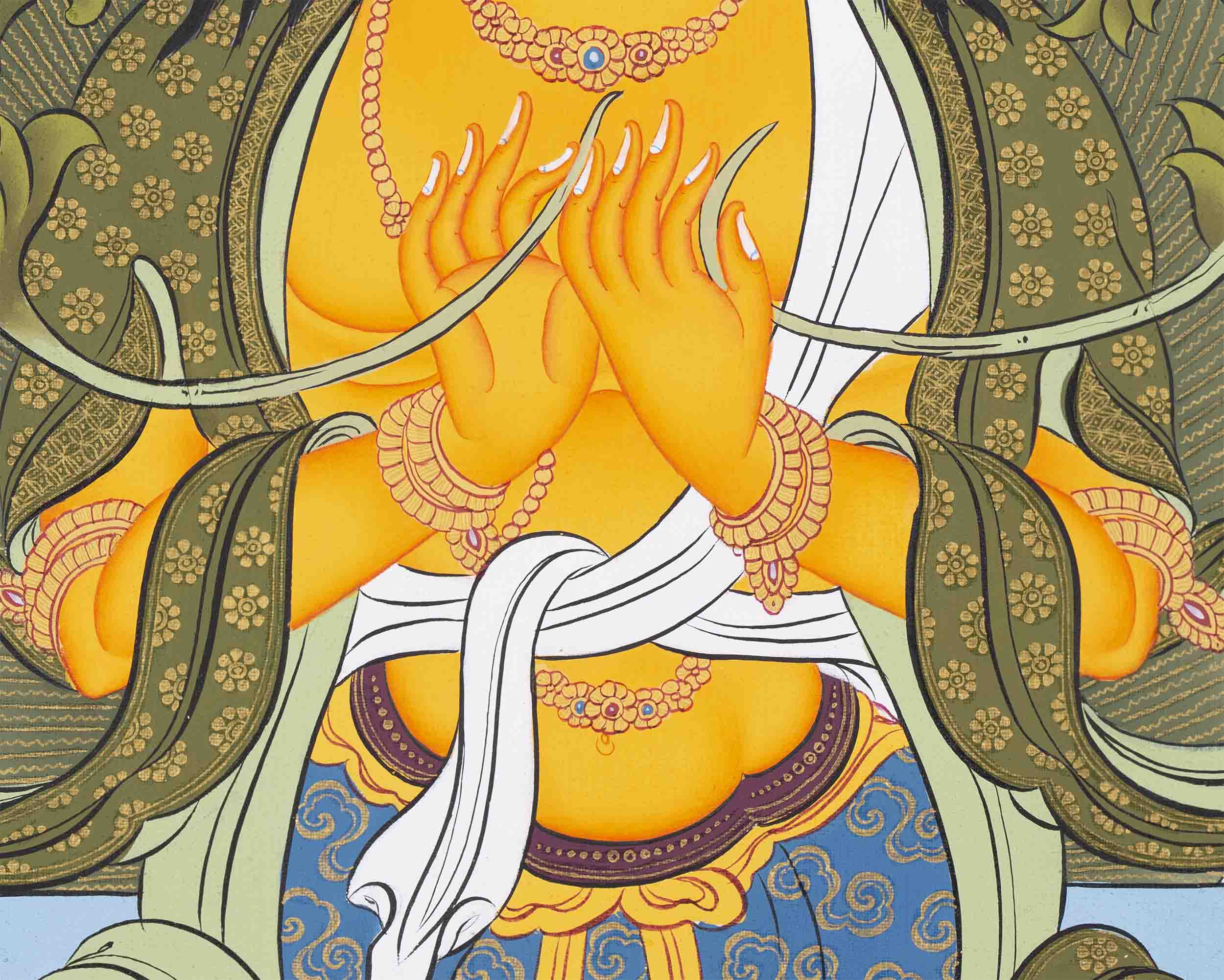 Maitreya Buddha Thangka | Religious Buddhist Art | Wall Decors