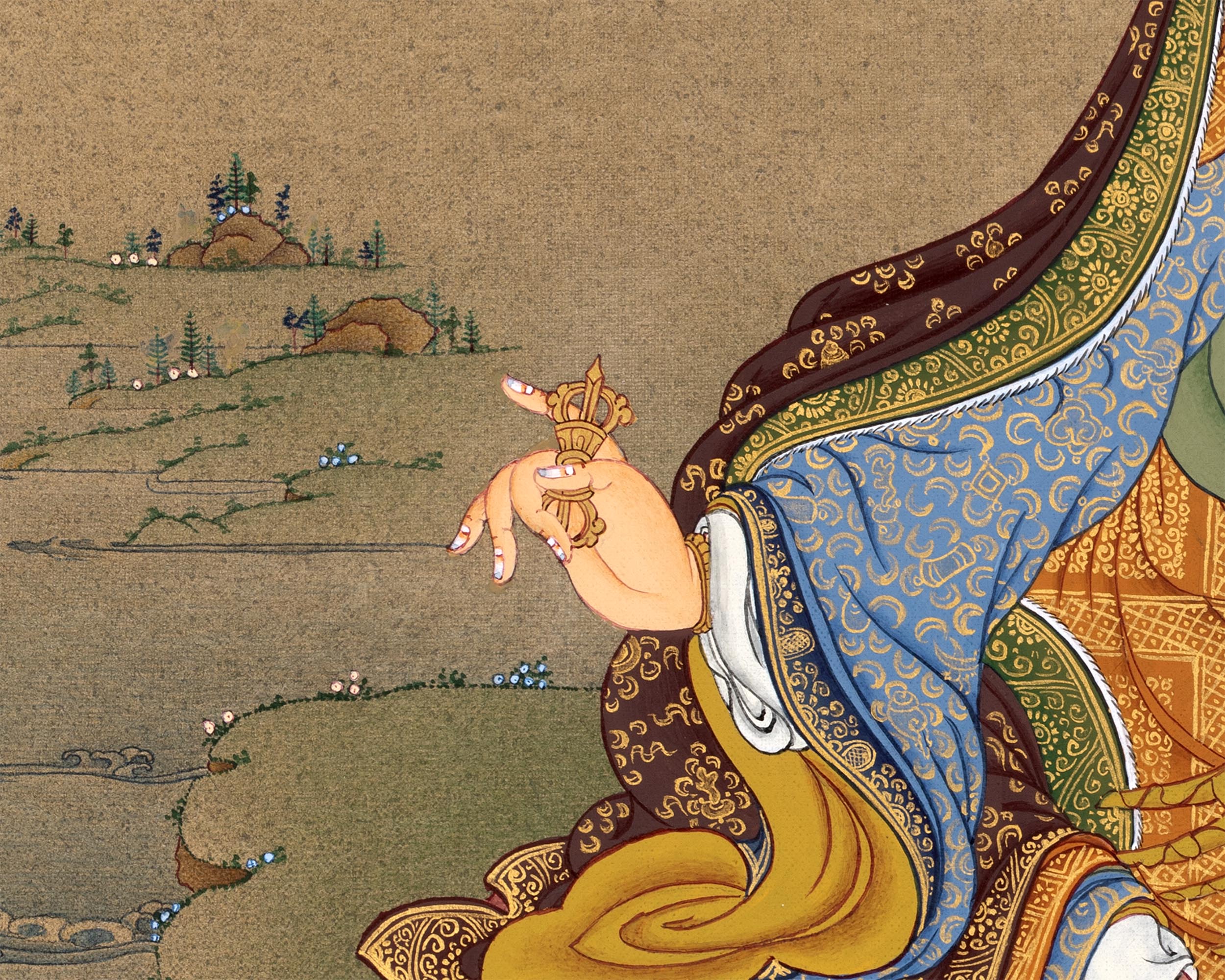 Master Padmasambhava | Lotus Born Guru Thangka | Handmade Painting