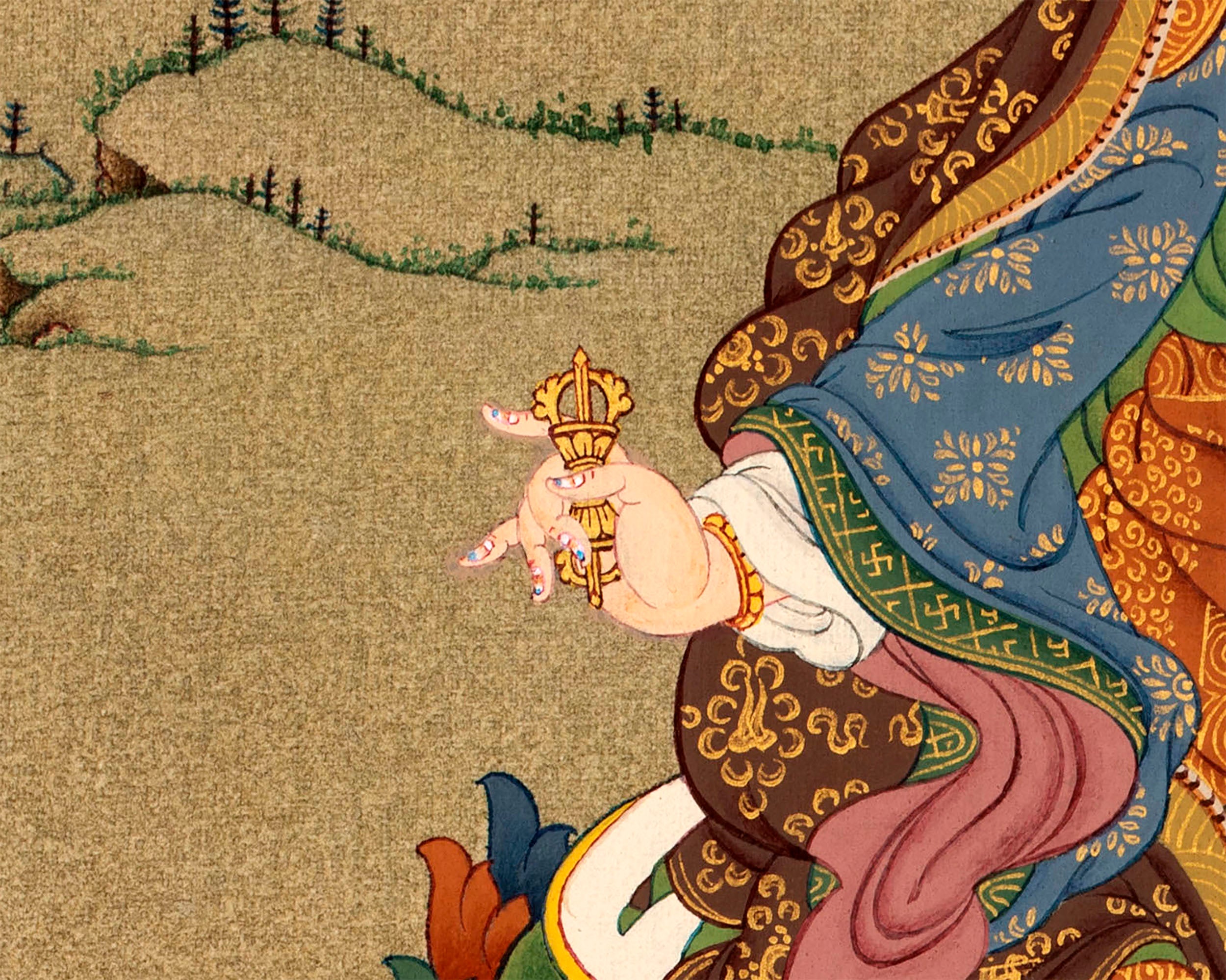 Guru Rinpoche | Hand Painted Tibetan Padmasambhava Thangka