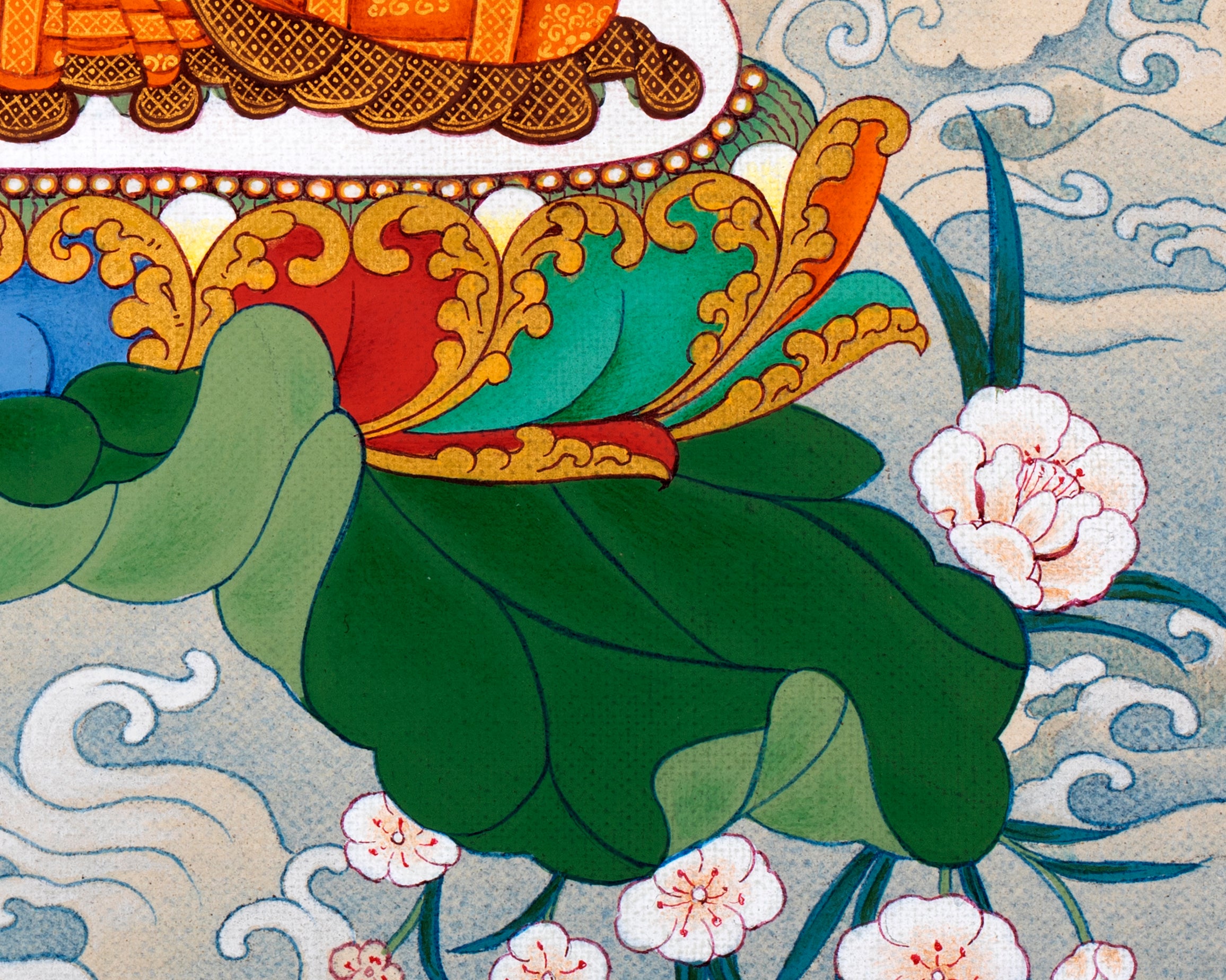 Shakyamuni Buddha Thangka | Natural Stone Color Painting