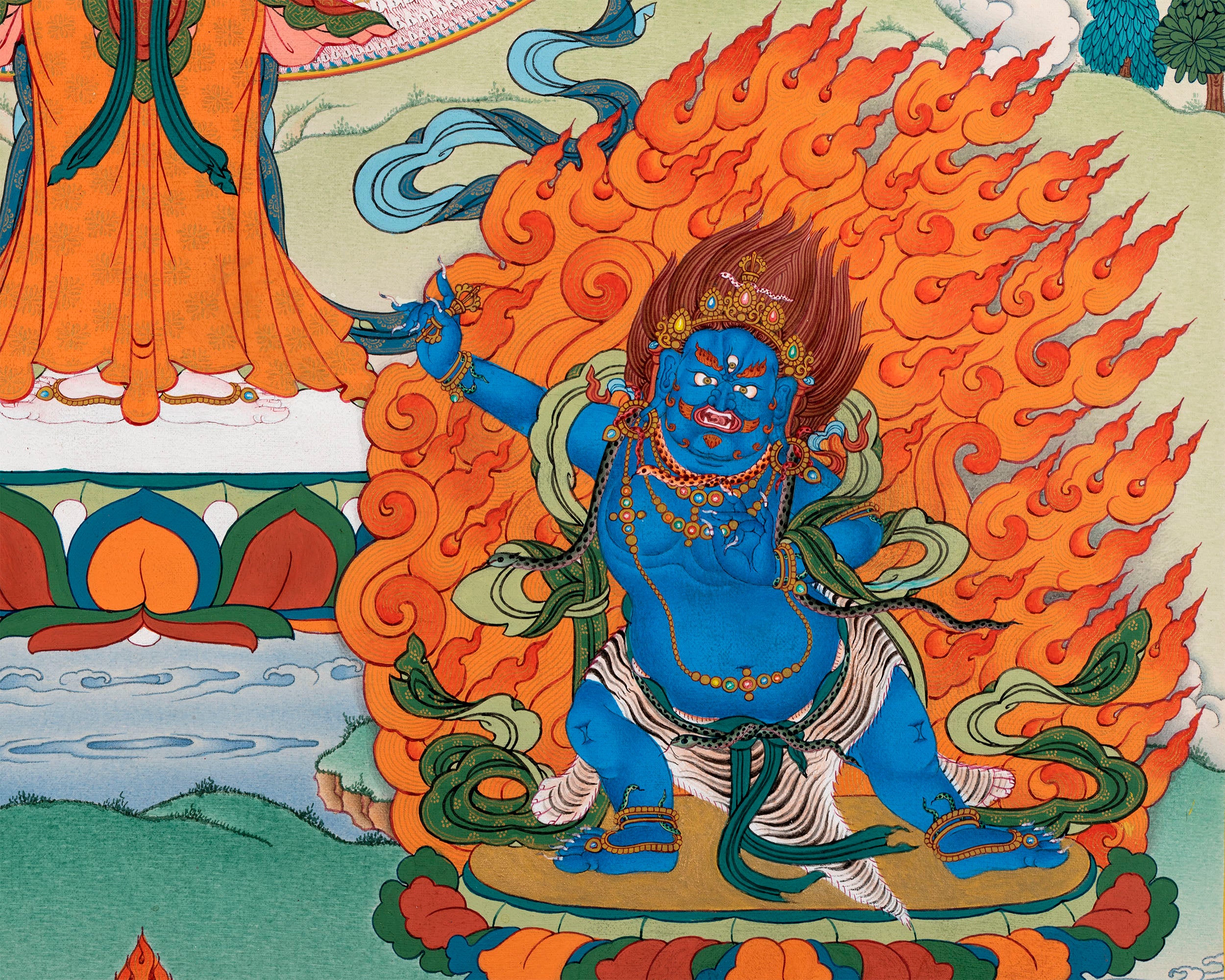 1000 armed Chenrezig, Manjushri & Vajrapani, Thangka Painting