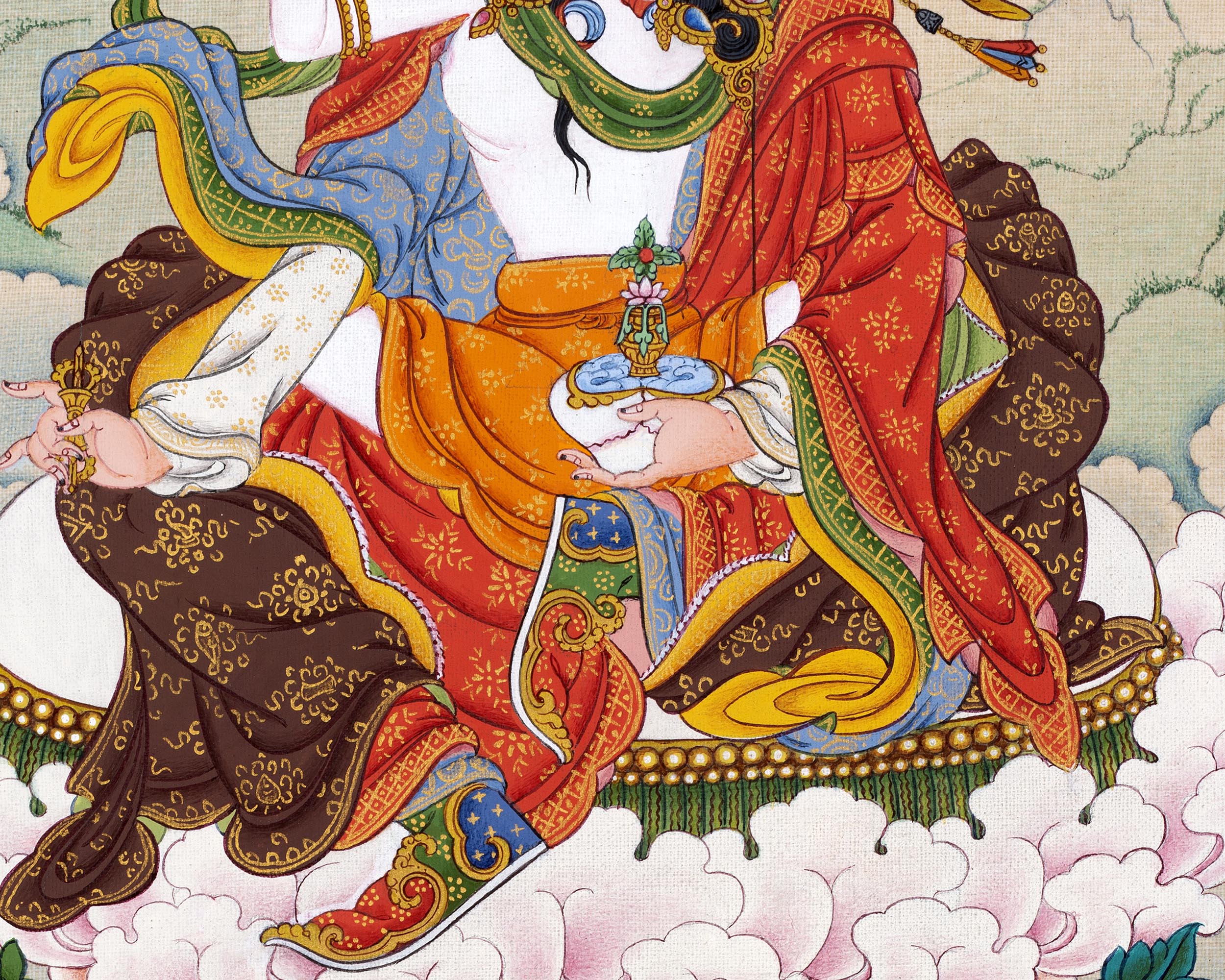 Guru Rinpoche Consort Thangka | Dakini Mandarava | Himalayan Painting