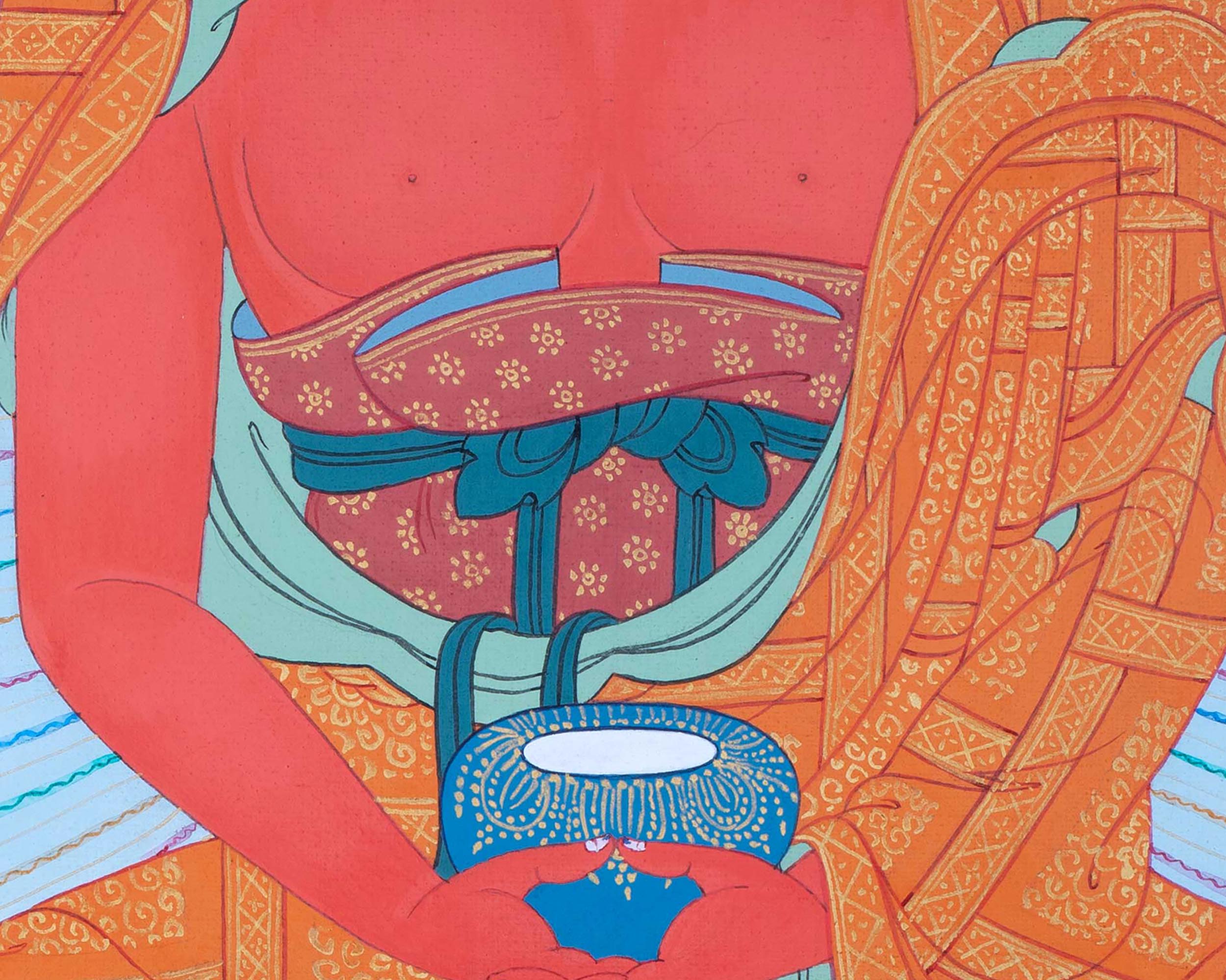 Amitabha Buddha Painting | One Of The Five Cosmic Buddhas | Thangka Art