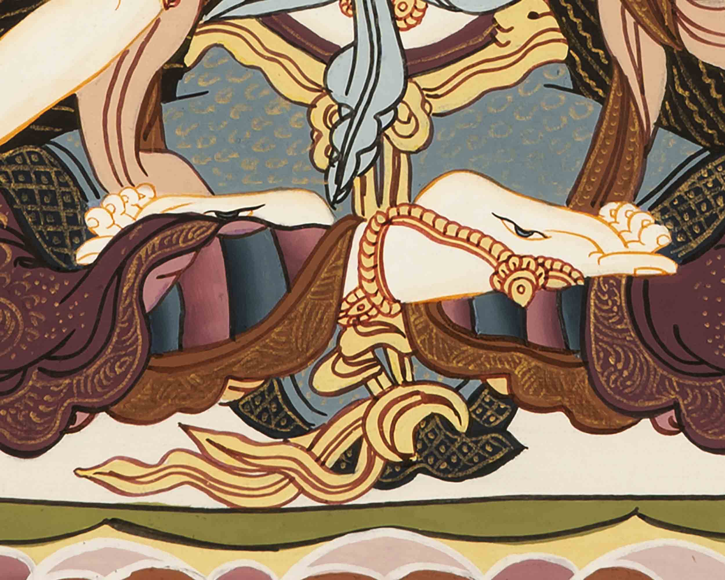 Goddess White Tara | Traditional Thangka Art | Wall Hanging Decoration