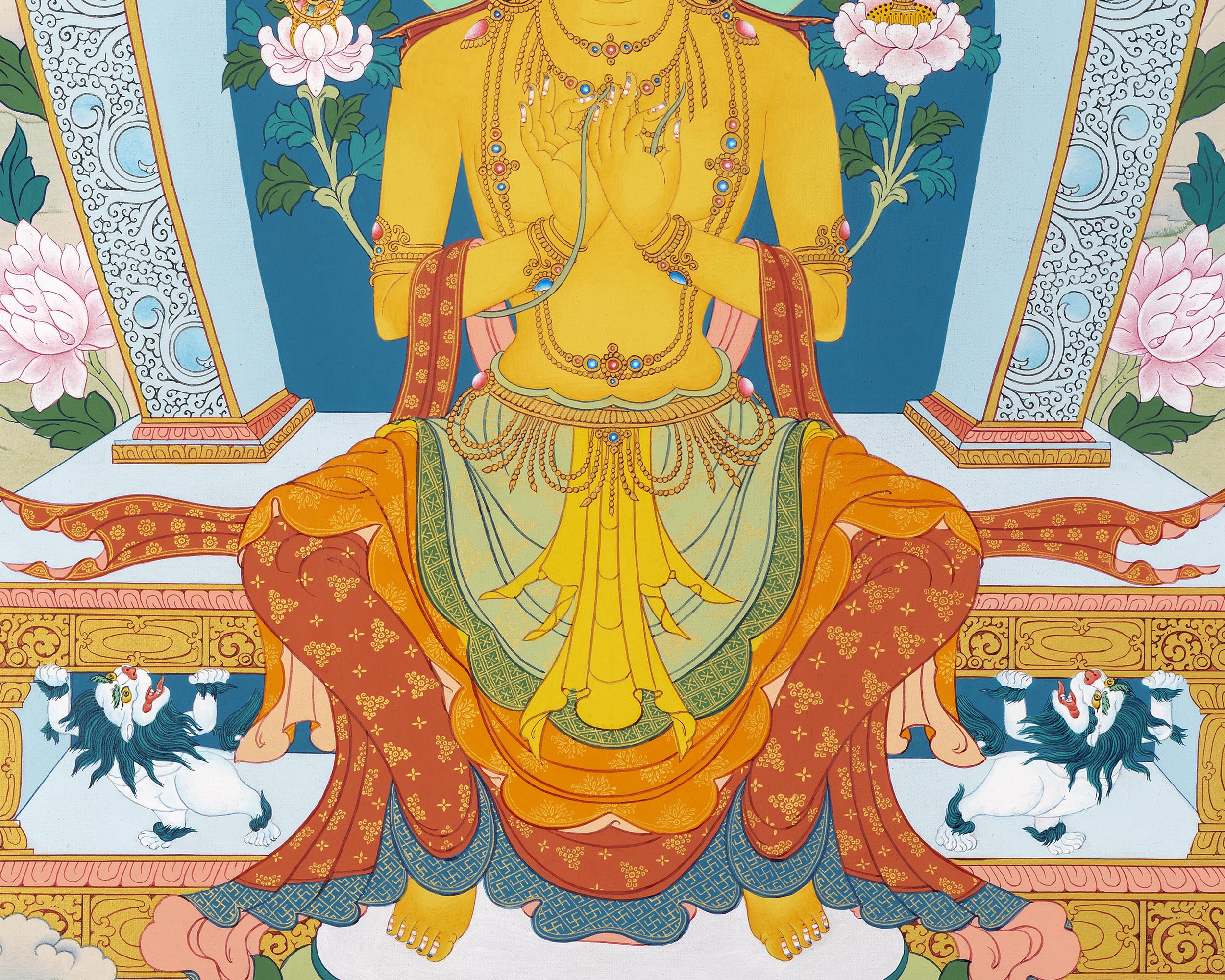 Maitreya Buddha Thangka | Tibetan Buddhist Deity | Himalayan Thangka Paintings