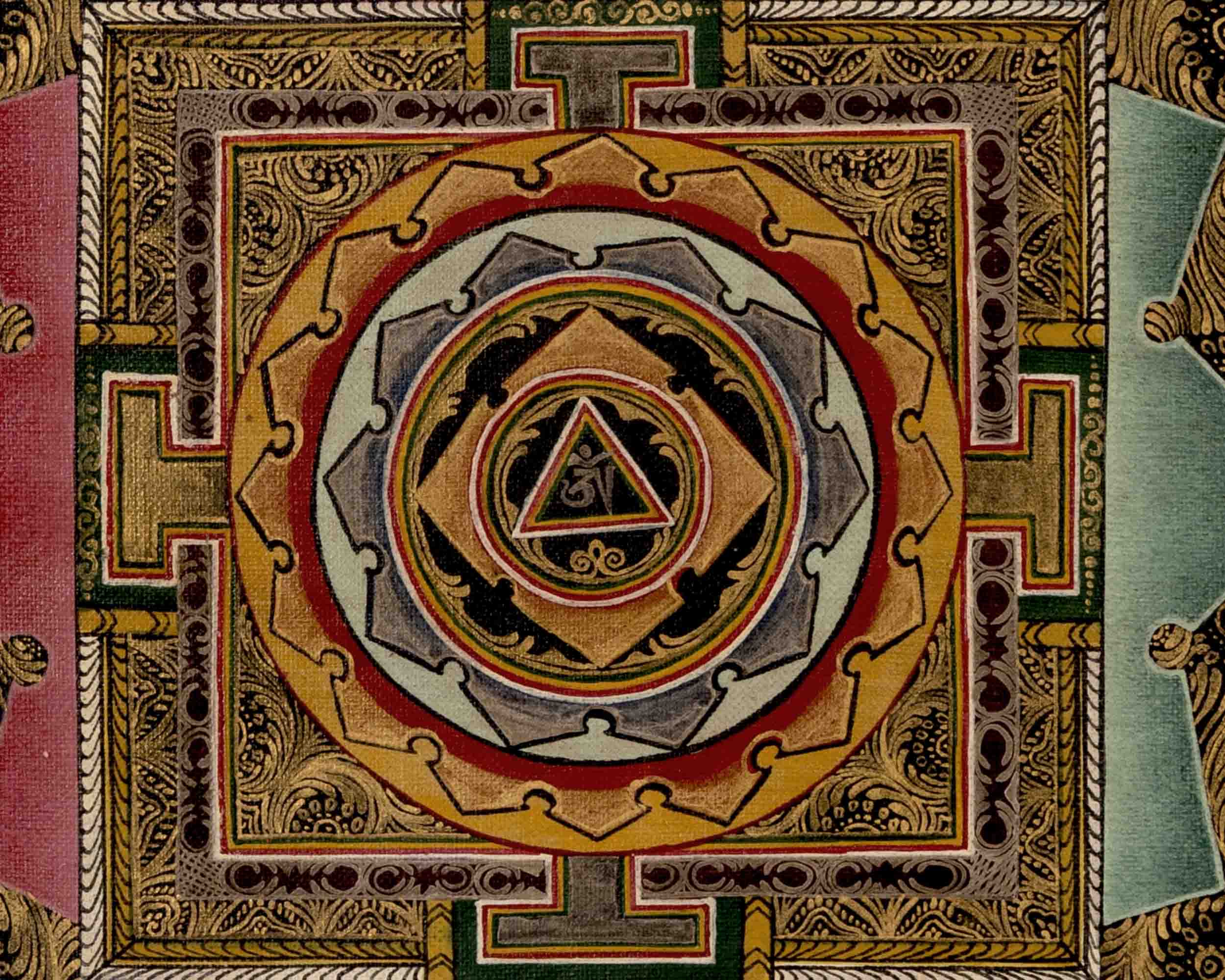 Om Mantra Mandala | Tibetan Traditional Thangka | Wall Decors