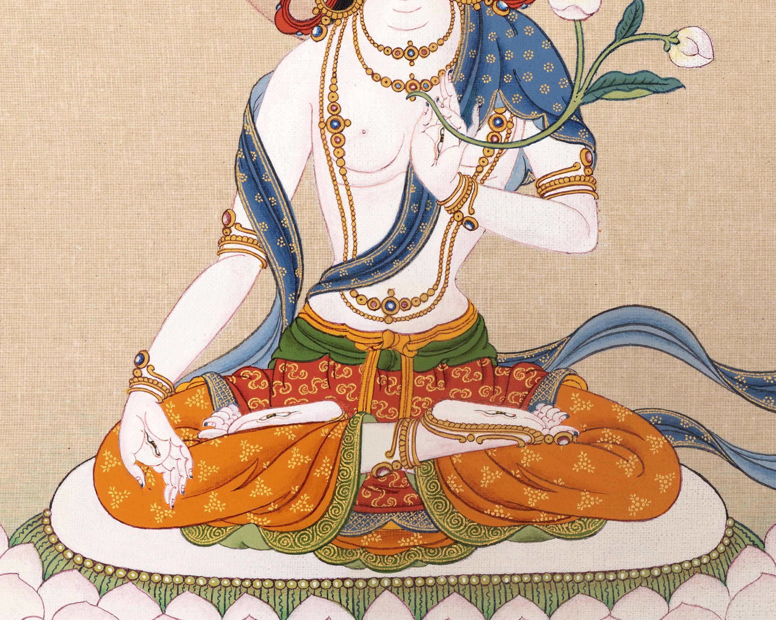 White Tara Traditional Painting | White Tara Thangka