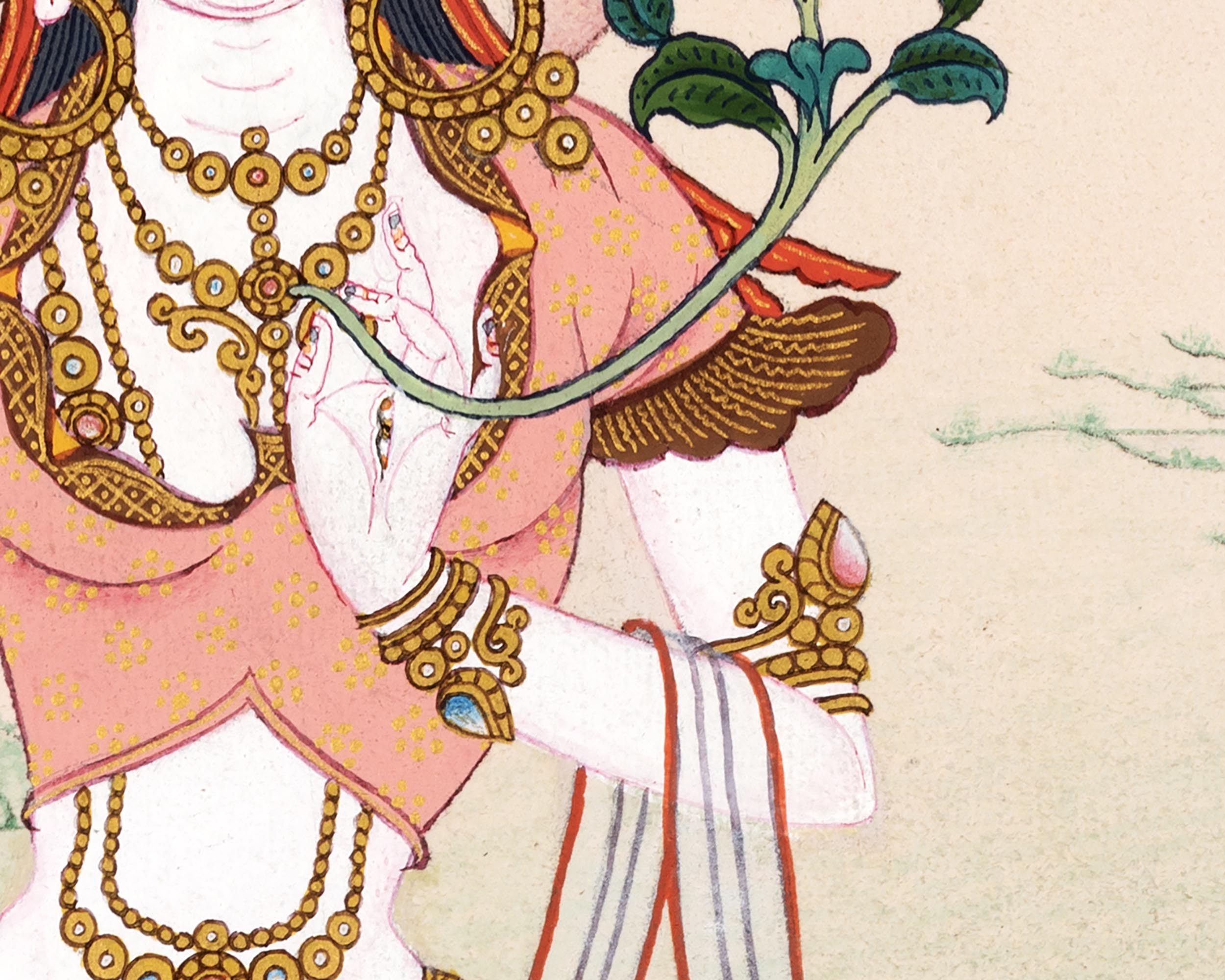 Mini White Tara Thangka | Traditional Tibetan Art