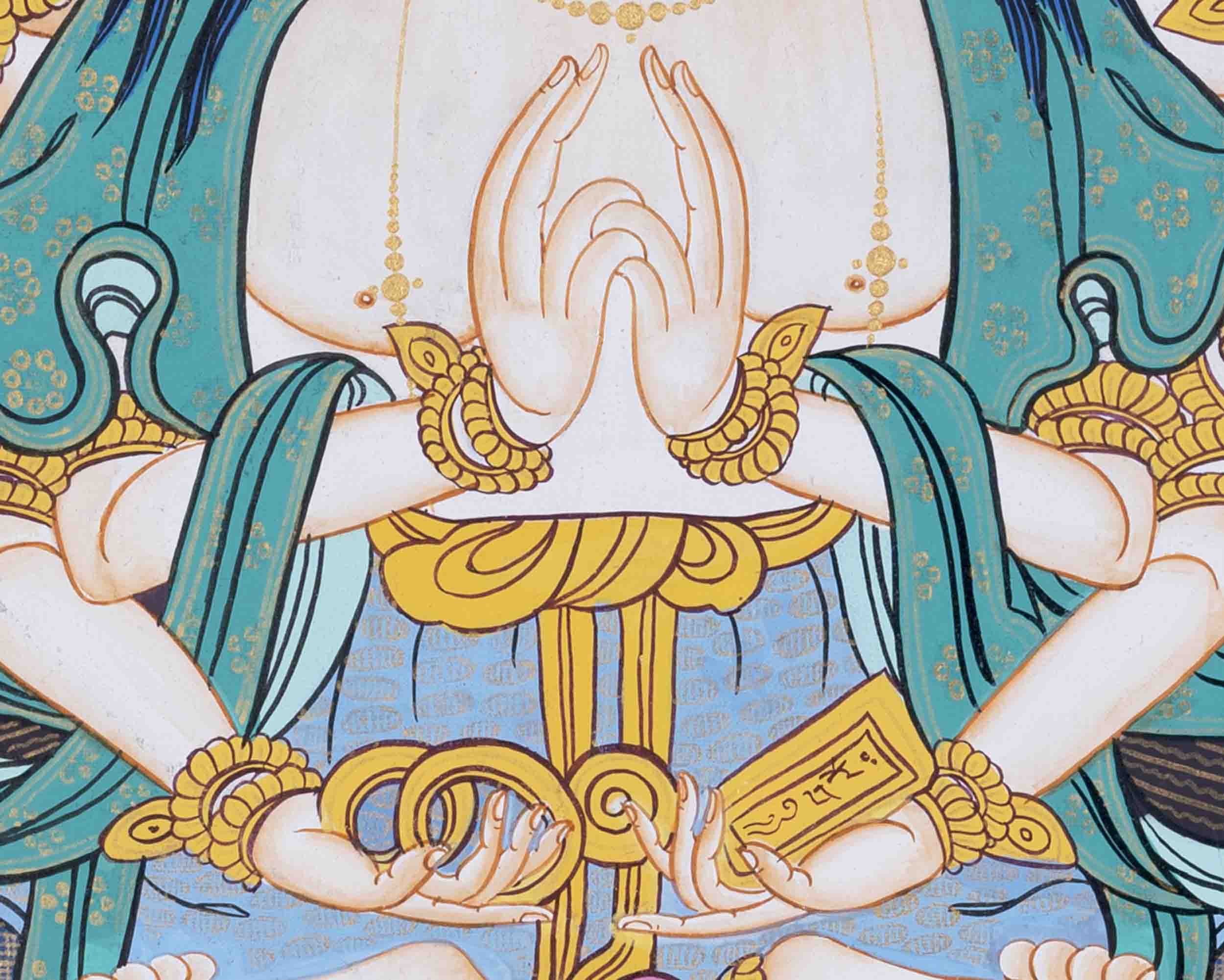 18 Armed Cundi Bodhisattva Thangka | Spiritual Art