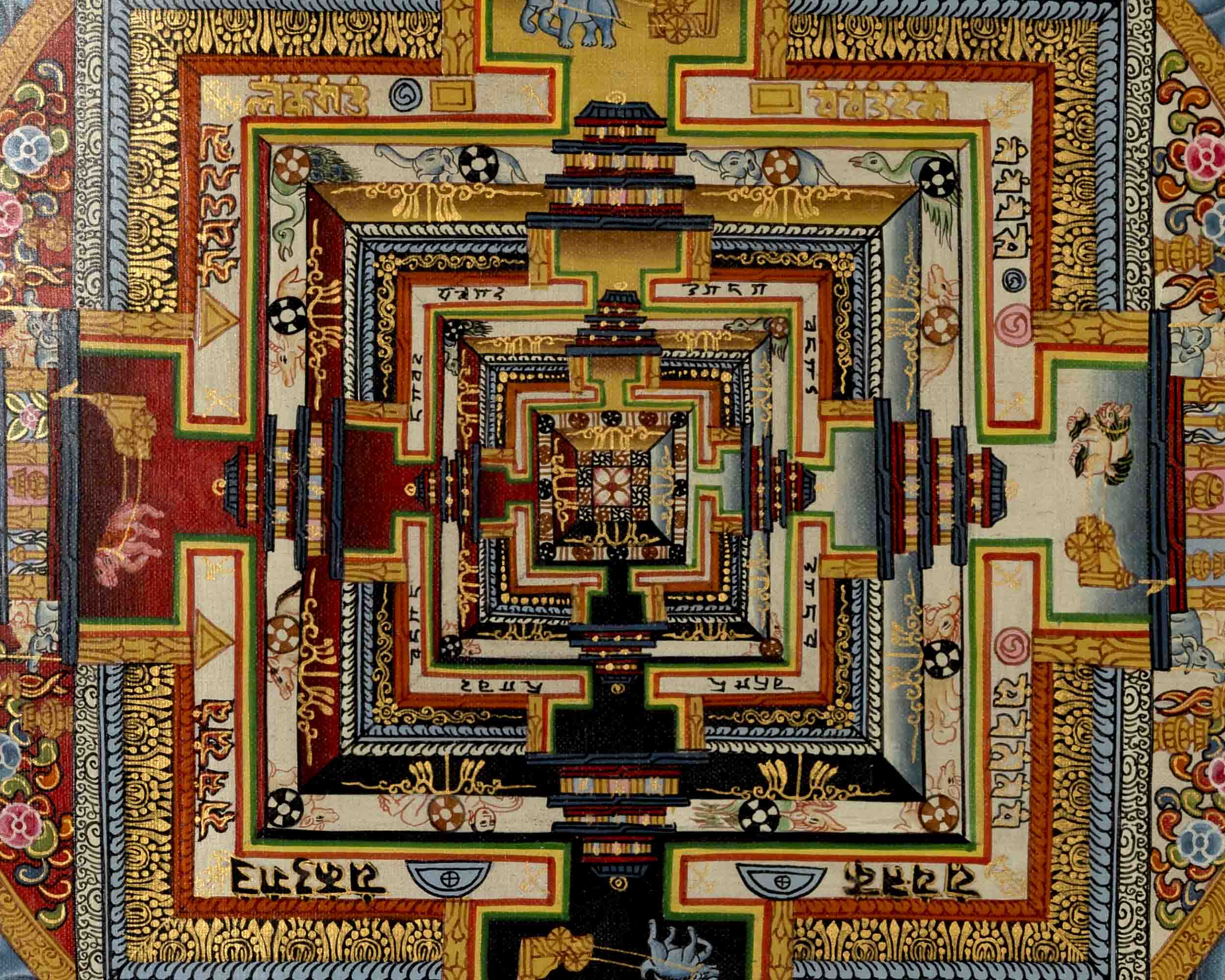 Kalachakra Mandala | Traditional Tibetan Thangka | Wall Decors