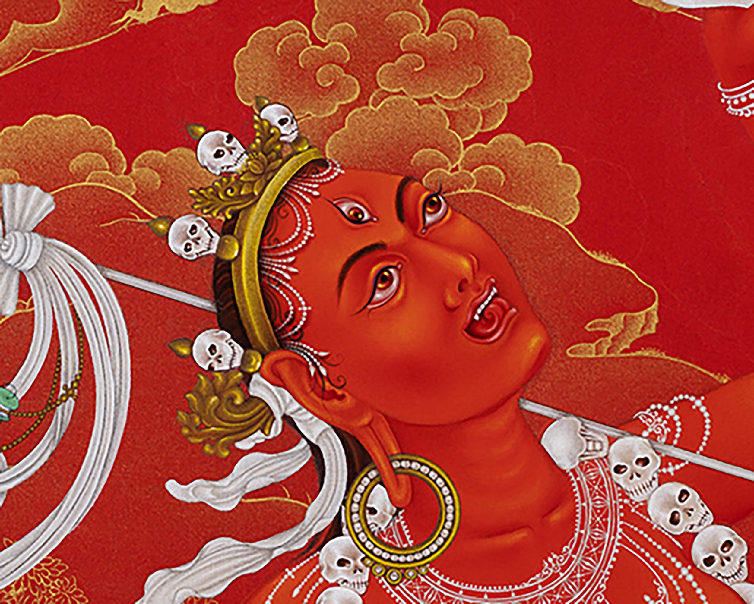 Dakini Vajrayogini With Citipati And Vajradharma Thangka