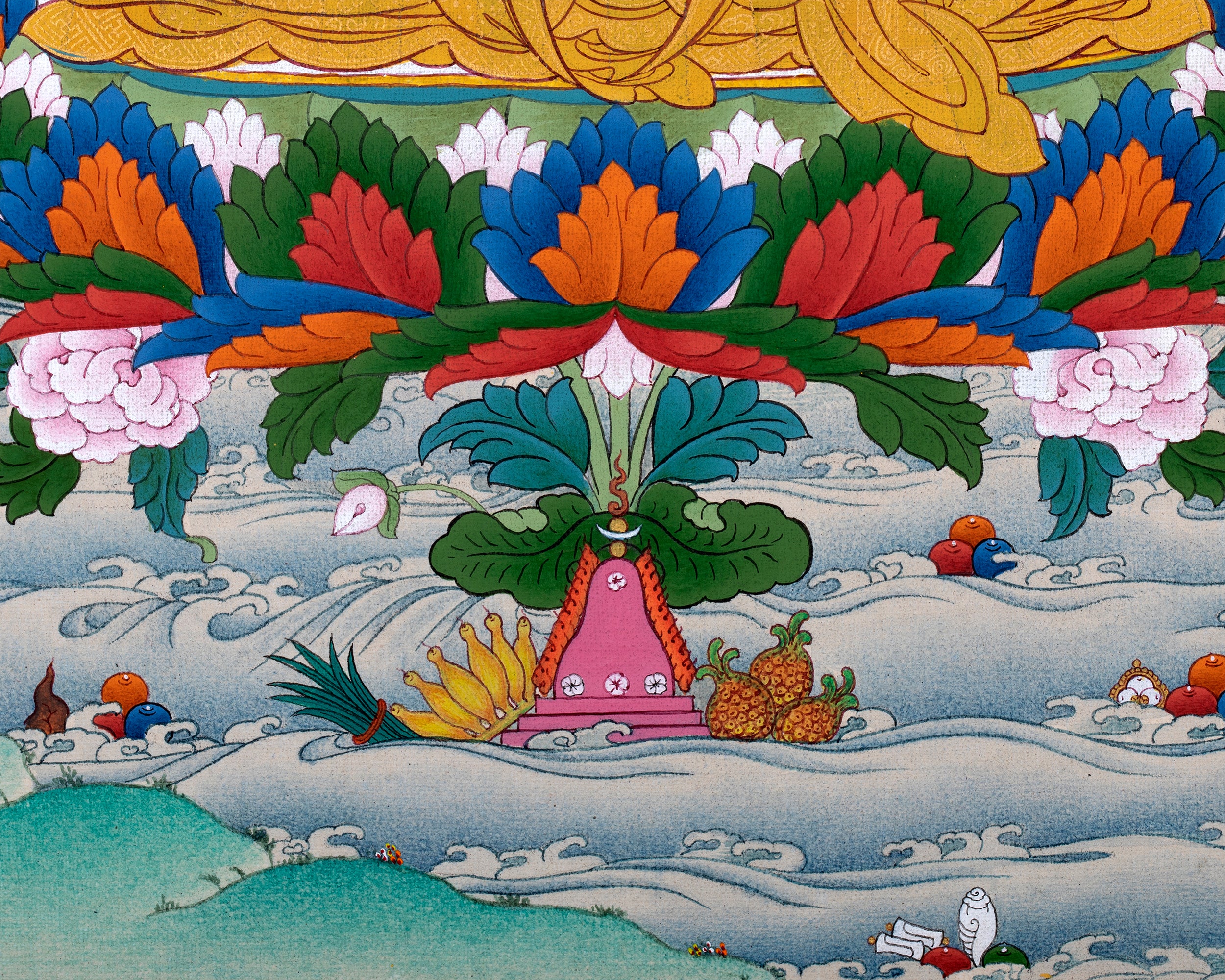 Guru Rainbow Body, Padmasambhava Thangka Painting, Tibetan Art