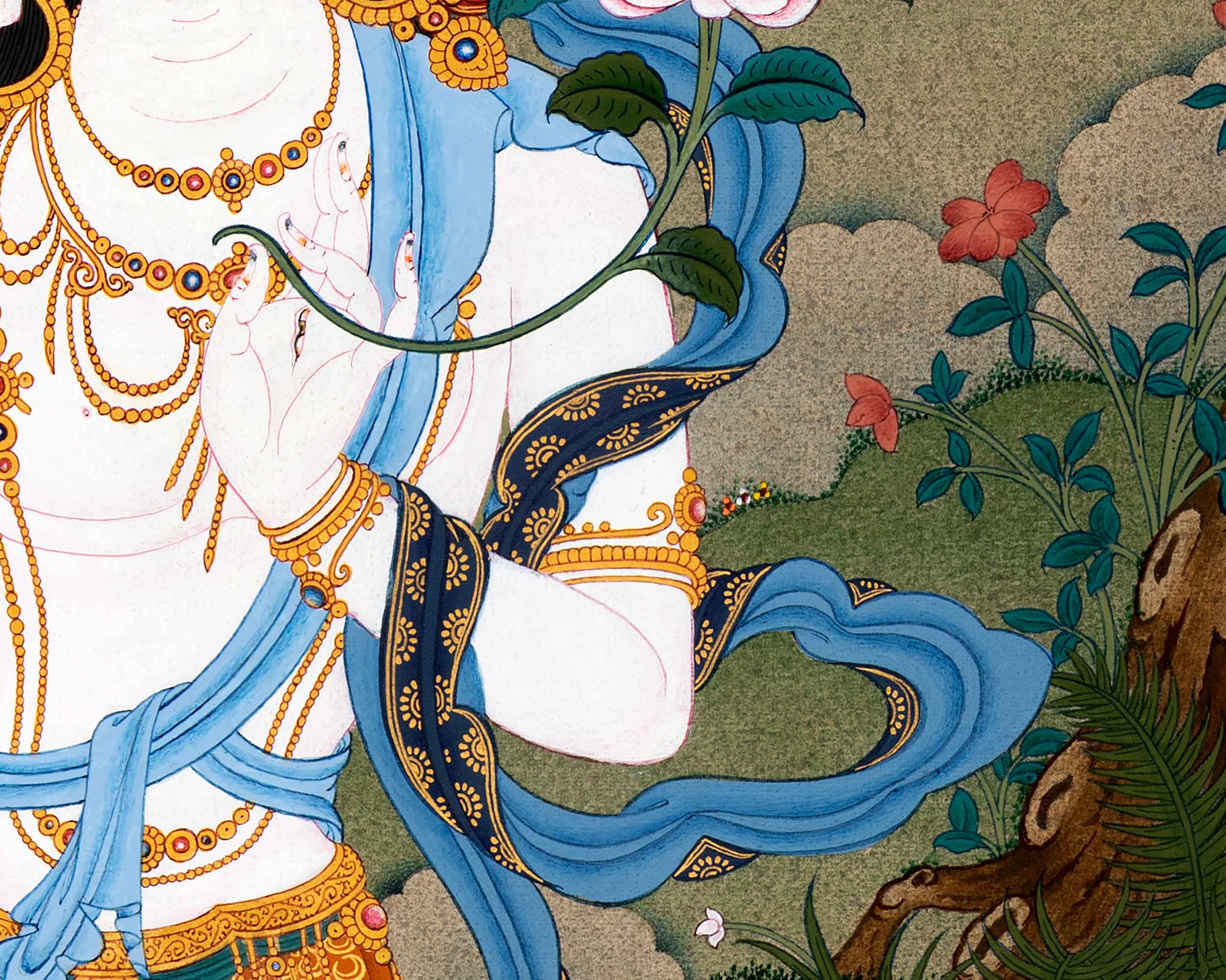 White Tara Thangka For Your Meditation Practice | Himalayan Buddhist Art