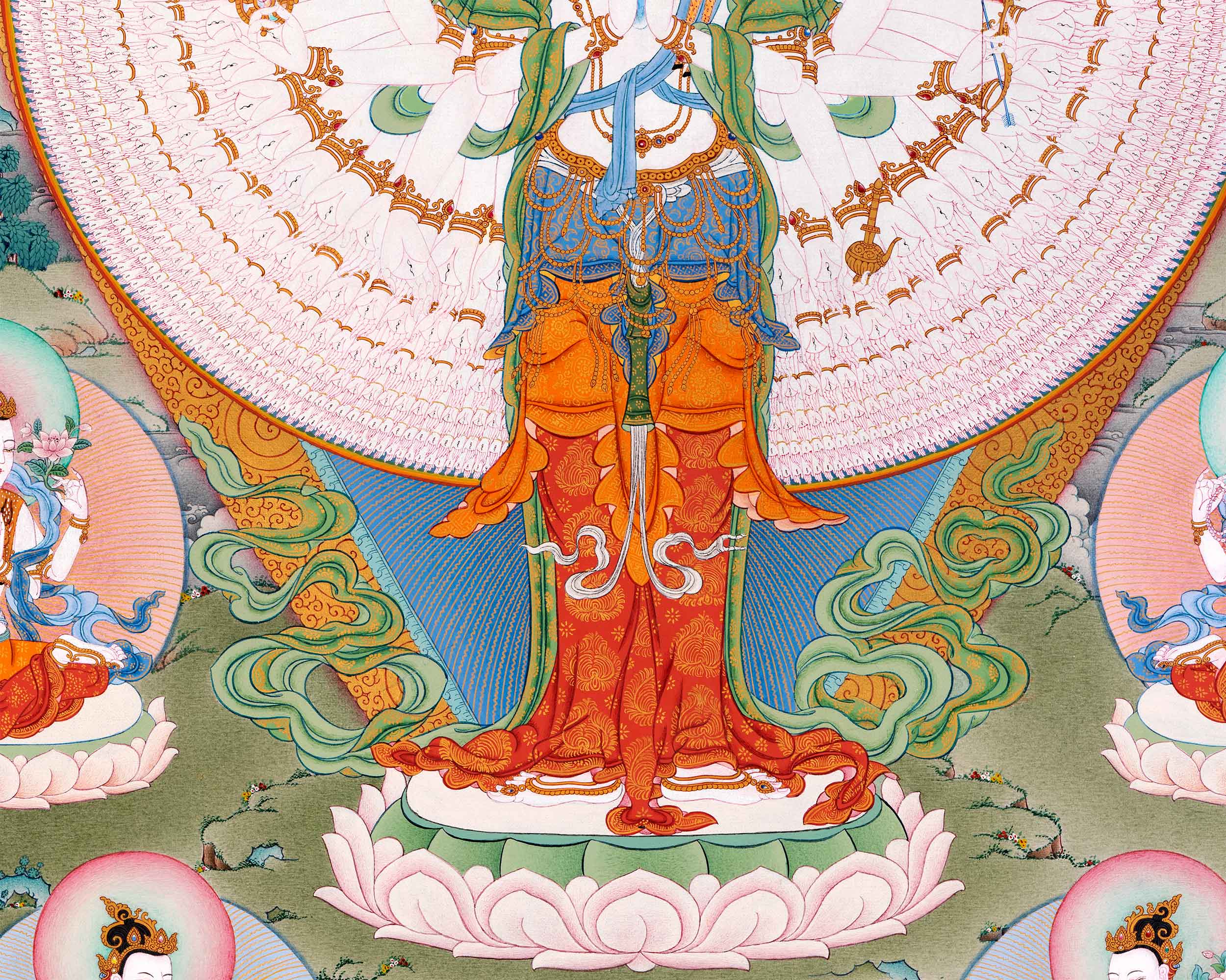 1000 Armed Chenrezig Avalokiteshvara Thangka | Tibetan Buddhist Art