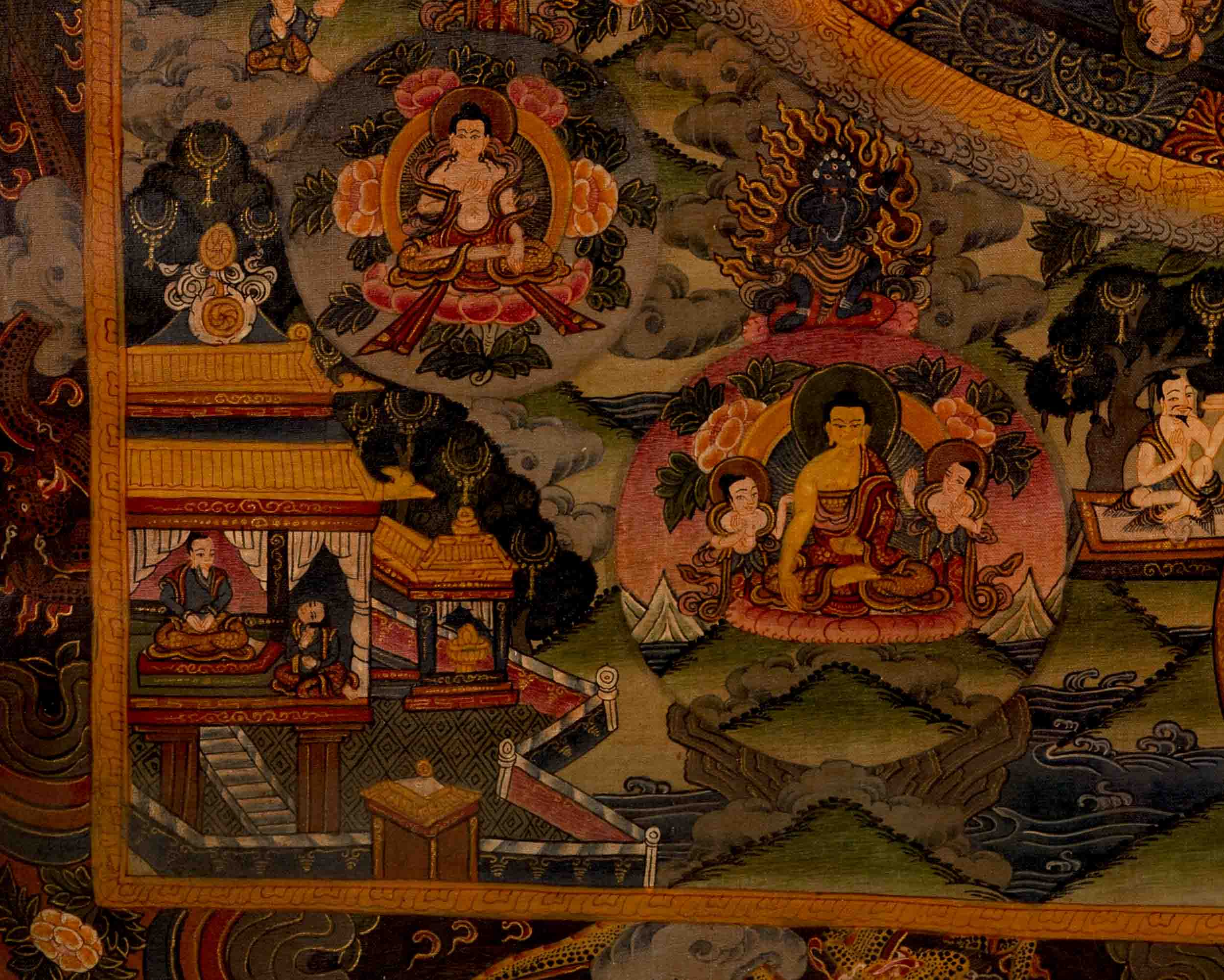 Bodhisattva Mandala Thangka | Traditional Tibetan Artwork | Wall Decors