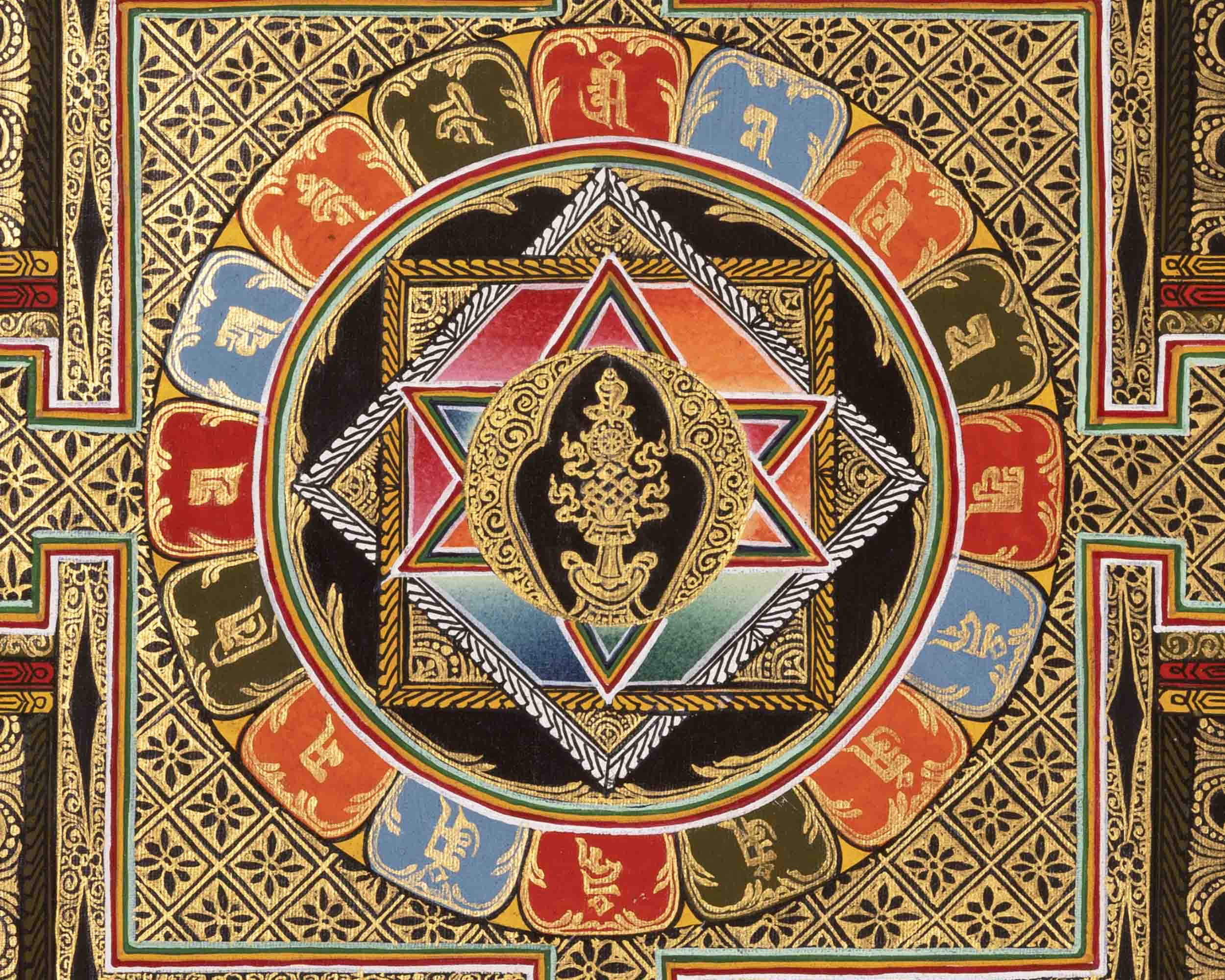 Traditional Mandala Thangka | Buddhist Handpainted Art | Wall Decors