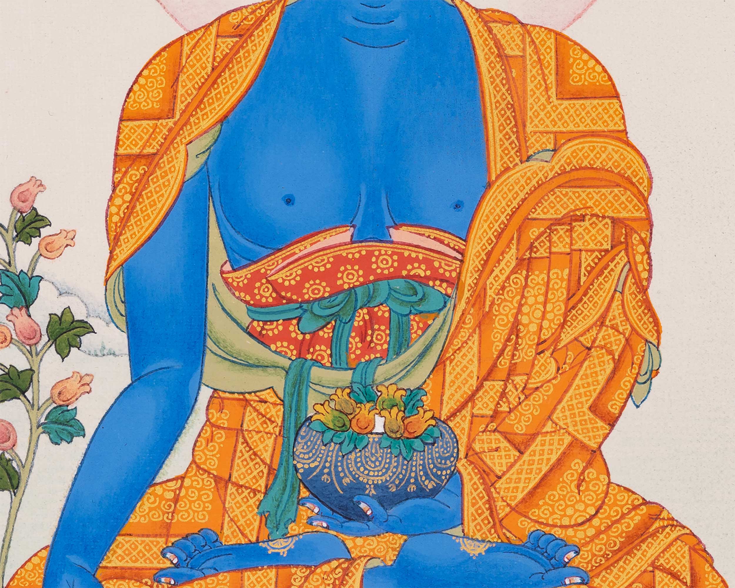 Blue Medicine Buddha Thangka | Bhaisajyaguru Tibetan Art