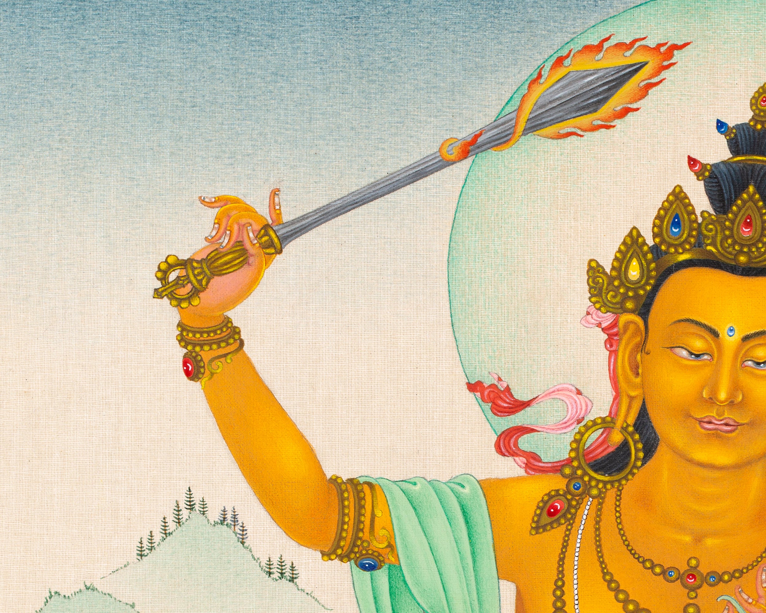 Manjushri Thangka | Hand Painted Buddhist Art